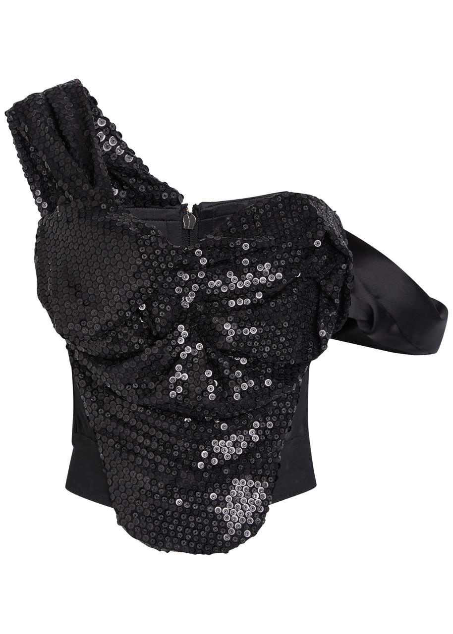 Vivienne Westwood Sequin-embellished Mesh Corset top - Black -