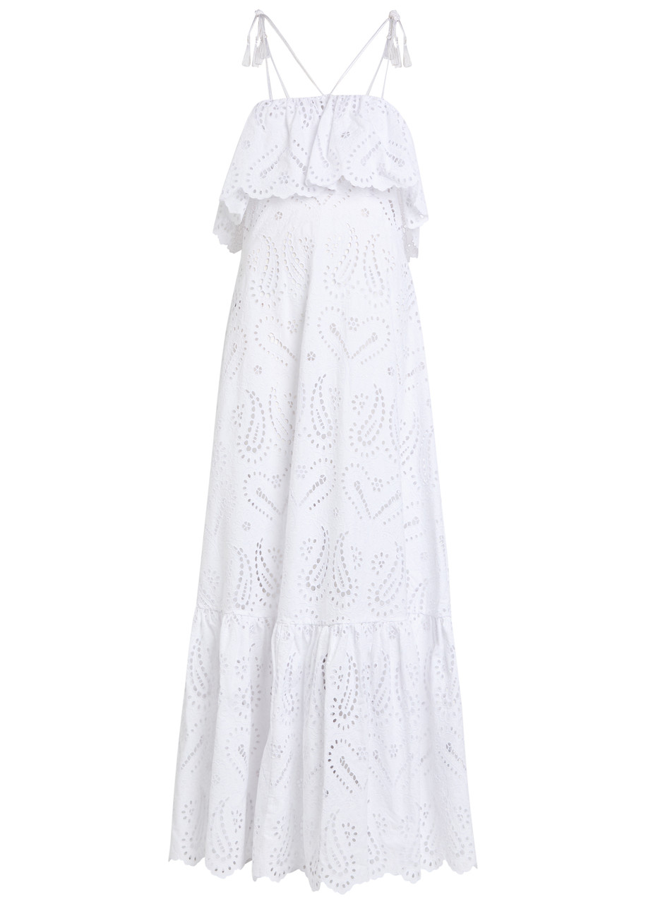Etro Broderie Anglaise Cotton-blend Maxi Dress - White - S