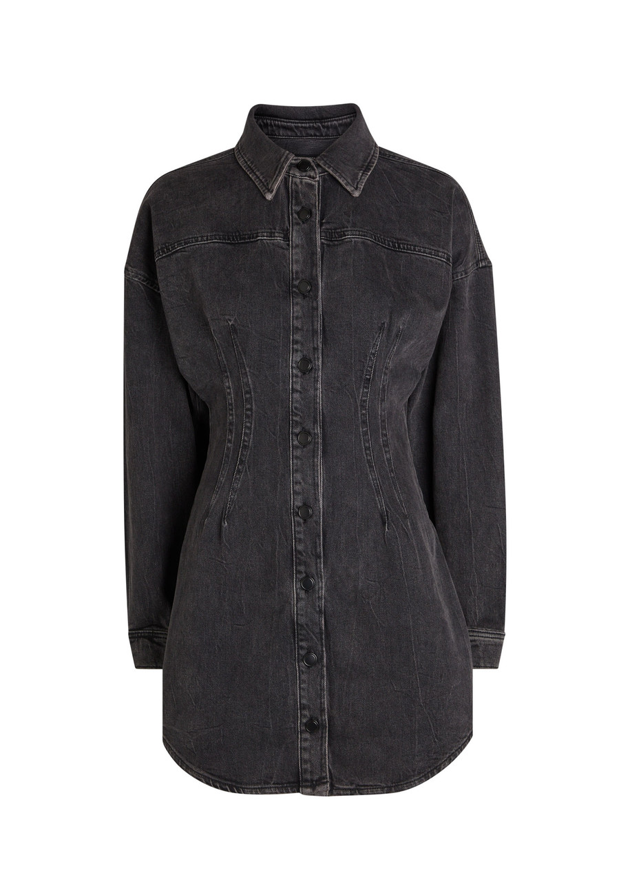 Good American Stretch-denim Mini Dress - Black - L L