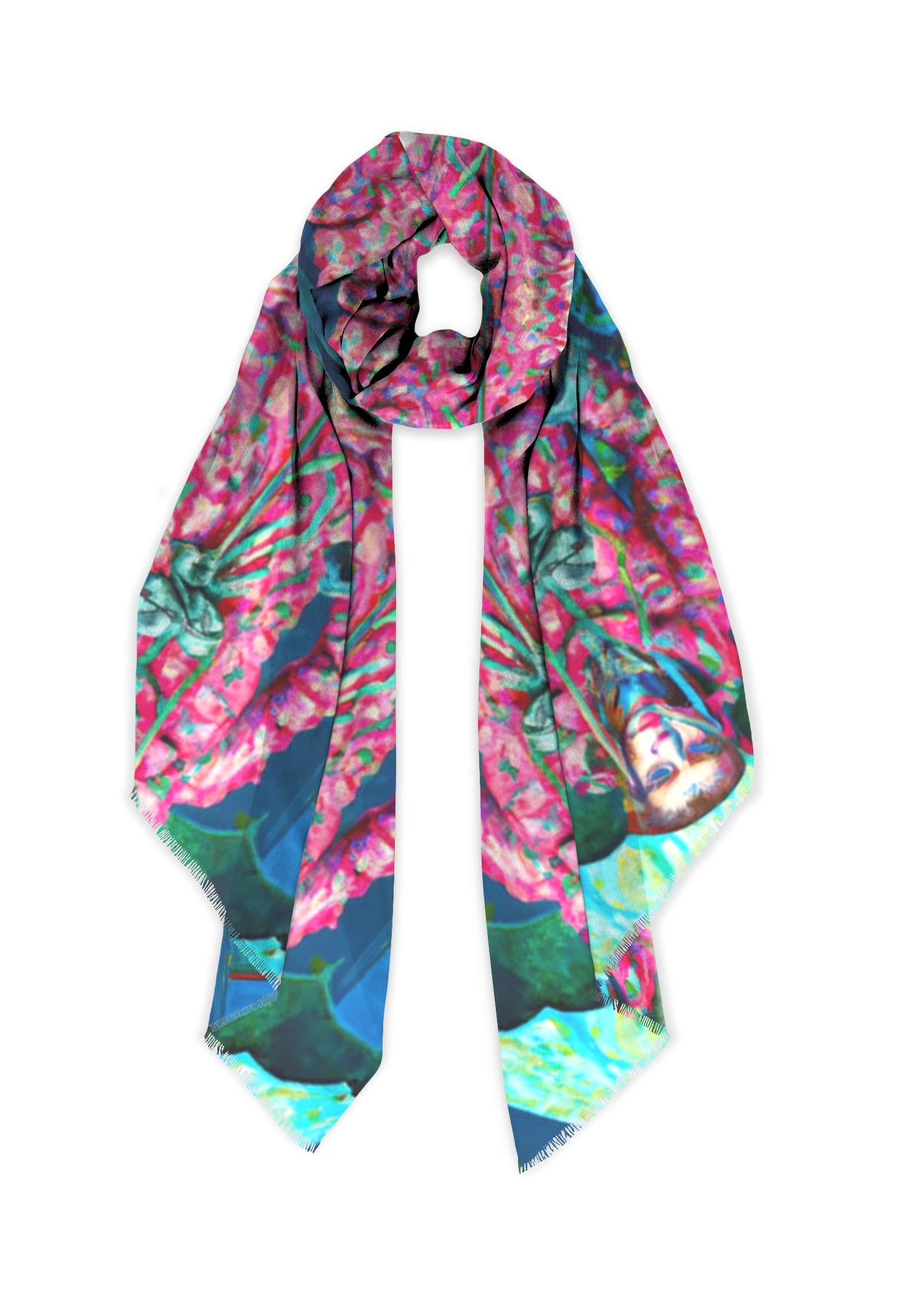 Modal Scarf - Girl With Pink Raincoat A
