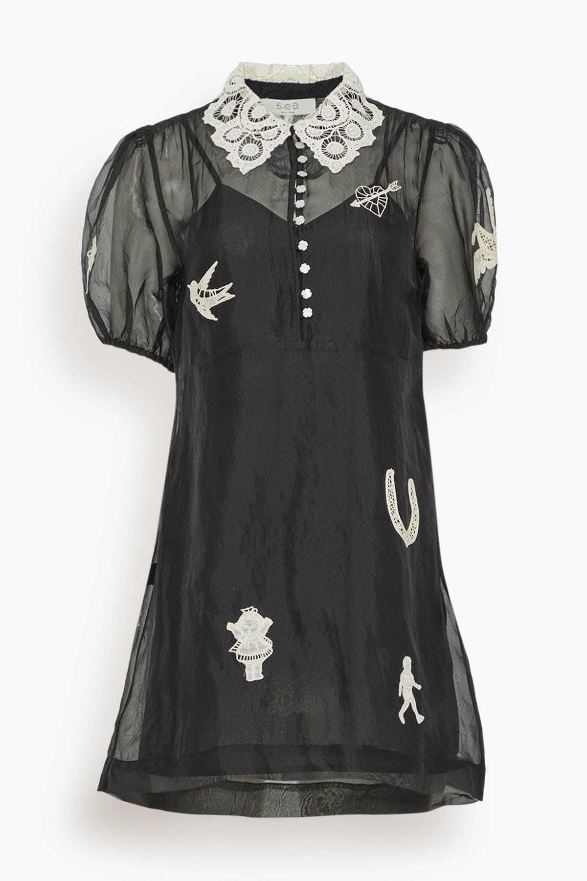 Ellison Solid Puff Sleeve Mini Dress