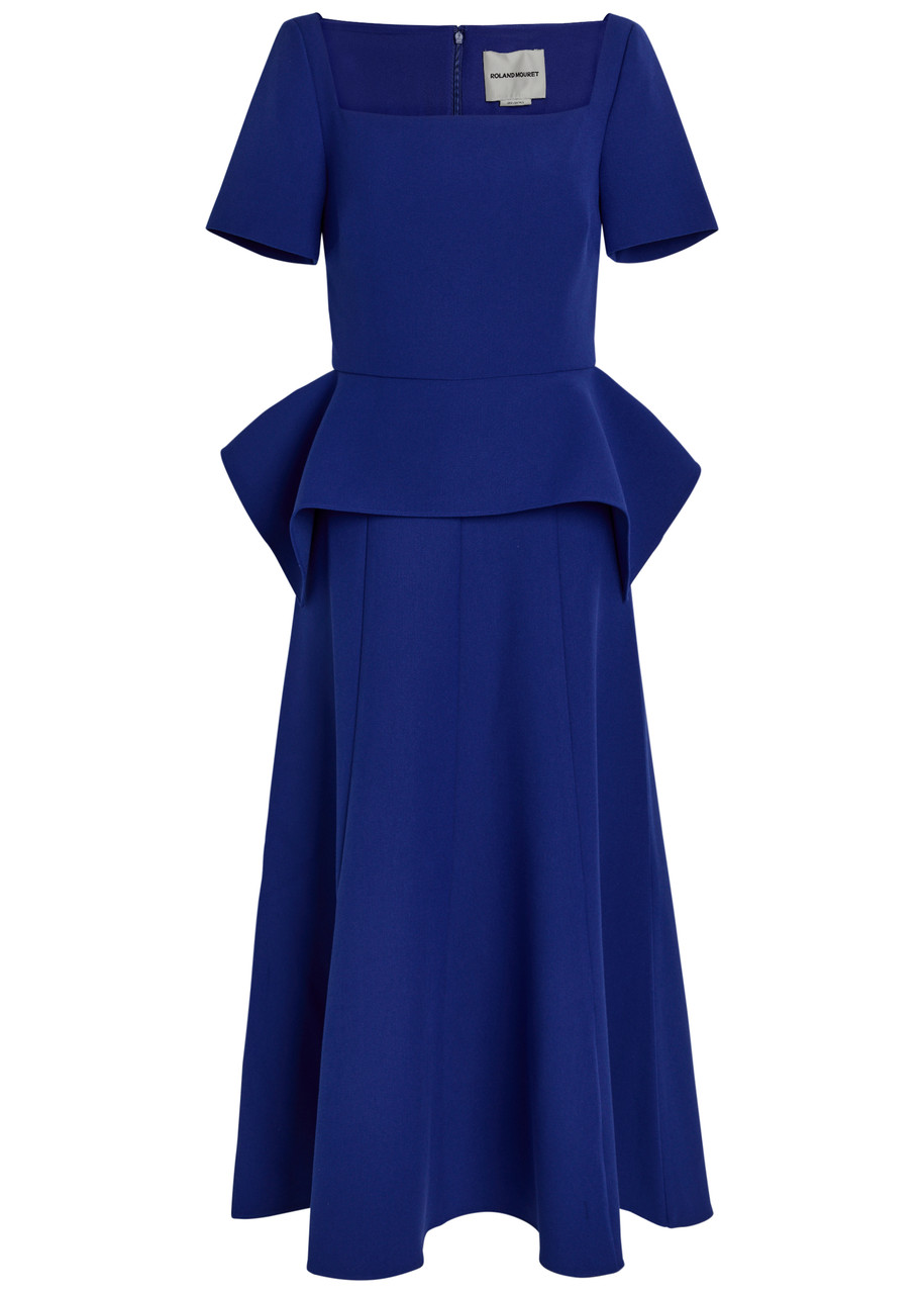 Roland Mouret Peplum-hem Crepe Midi Dress - Blue - M