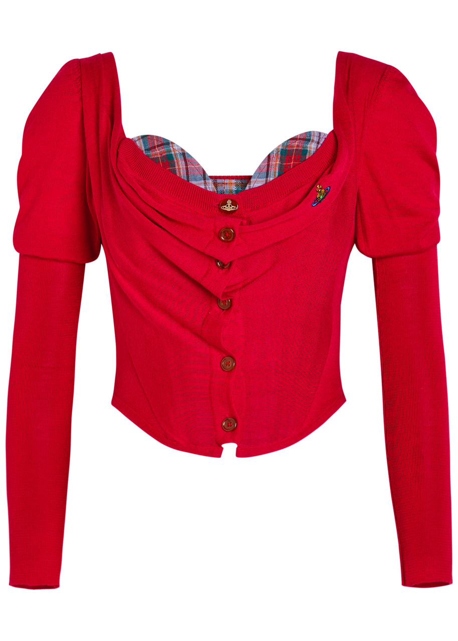 Vivienne Westwood Bea Layered Wool-blend Corset top - Red - S