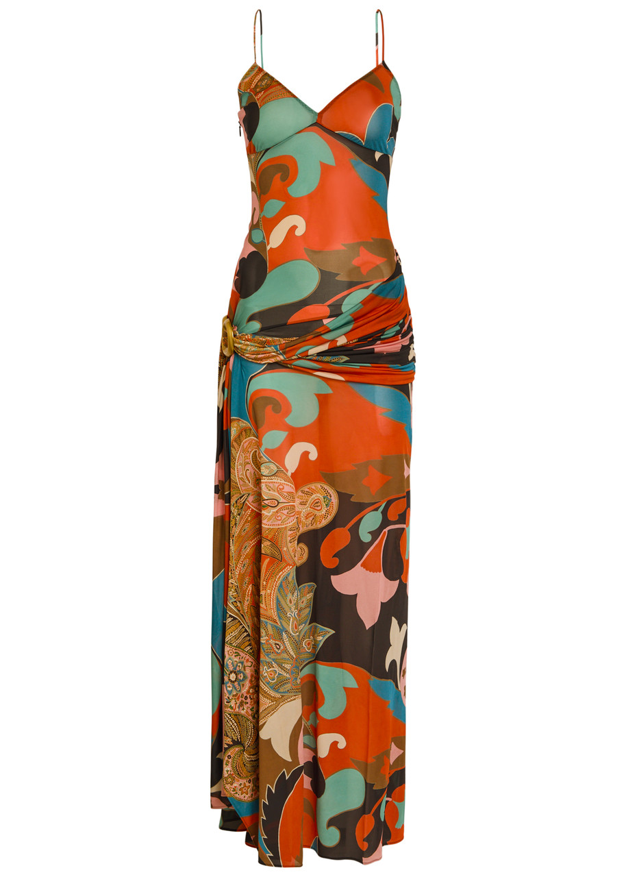 Etro Printed Mesh-jersey Maxi Dress - Multicoloured - S