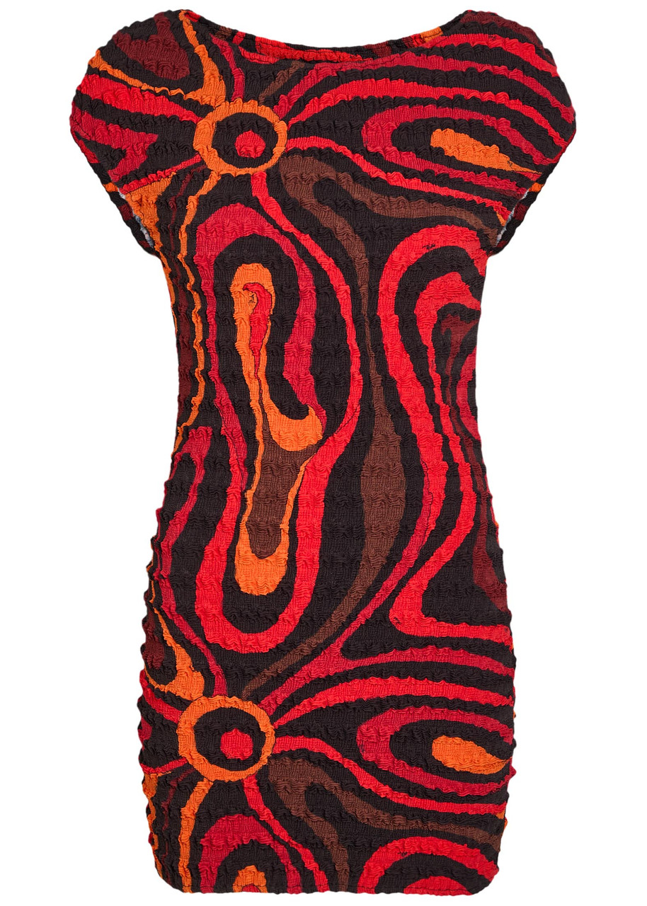 Pucci Printed Seersucker Mini Dress - Orange - M