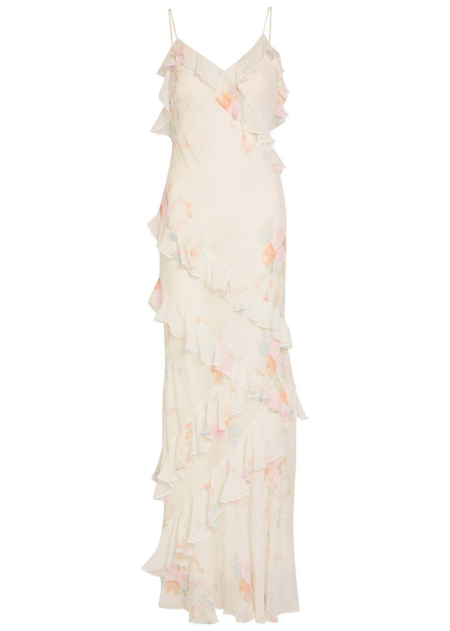 Loveshackfancy Rialto Floral-print Chiffon Maxi Slip Dress - Light Pink - S