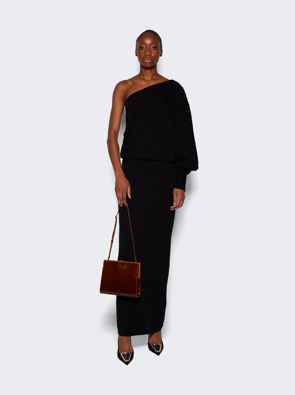 Long One Shoulder Cashmere Dress