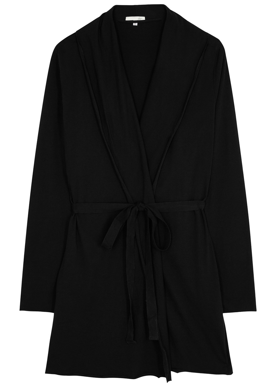 Skin Black Pima Cotton Robe