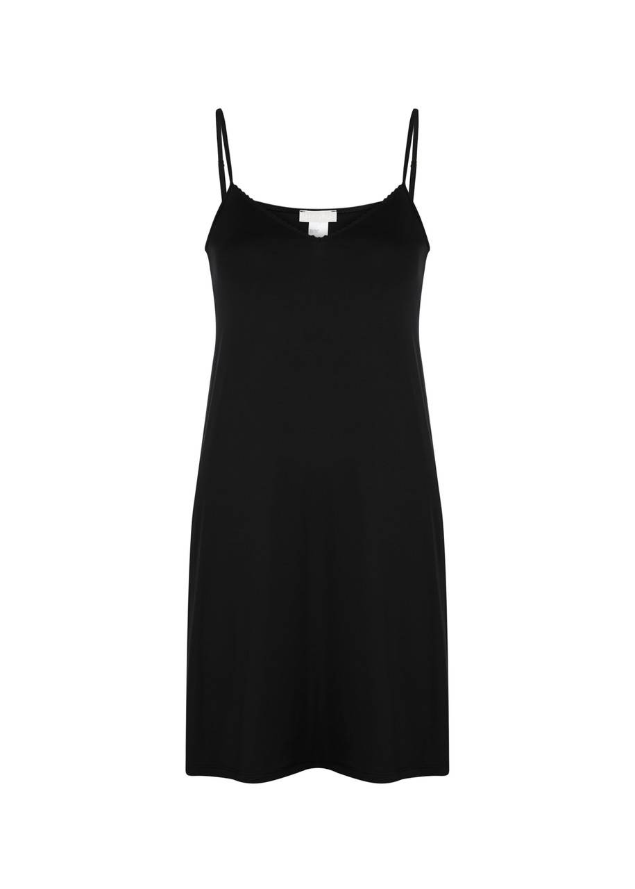 Hanro Satin Deluxe Slip Dress - Black