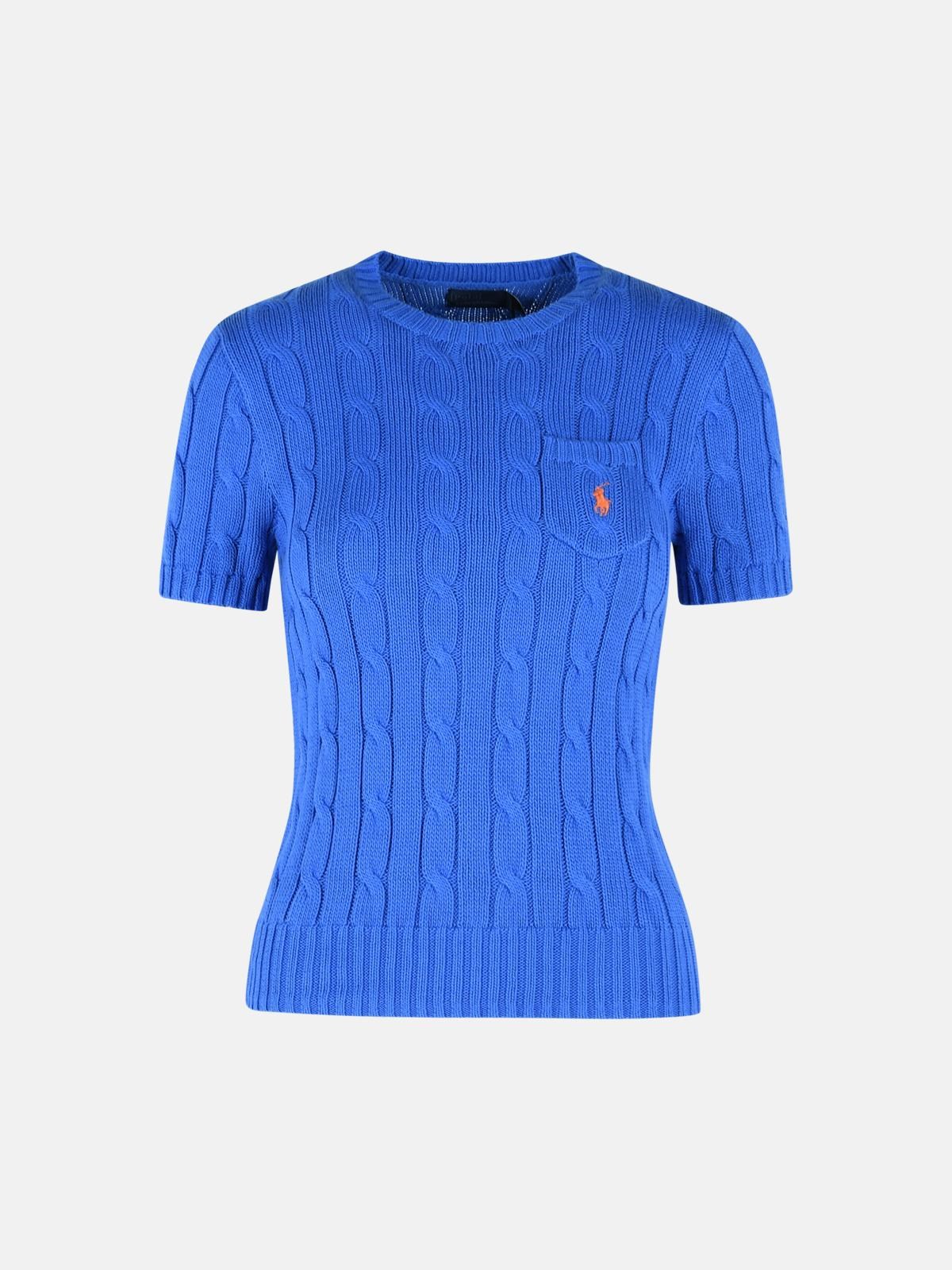 POLO RALPH LAUREN Light Blue Cotton Sweater