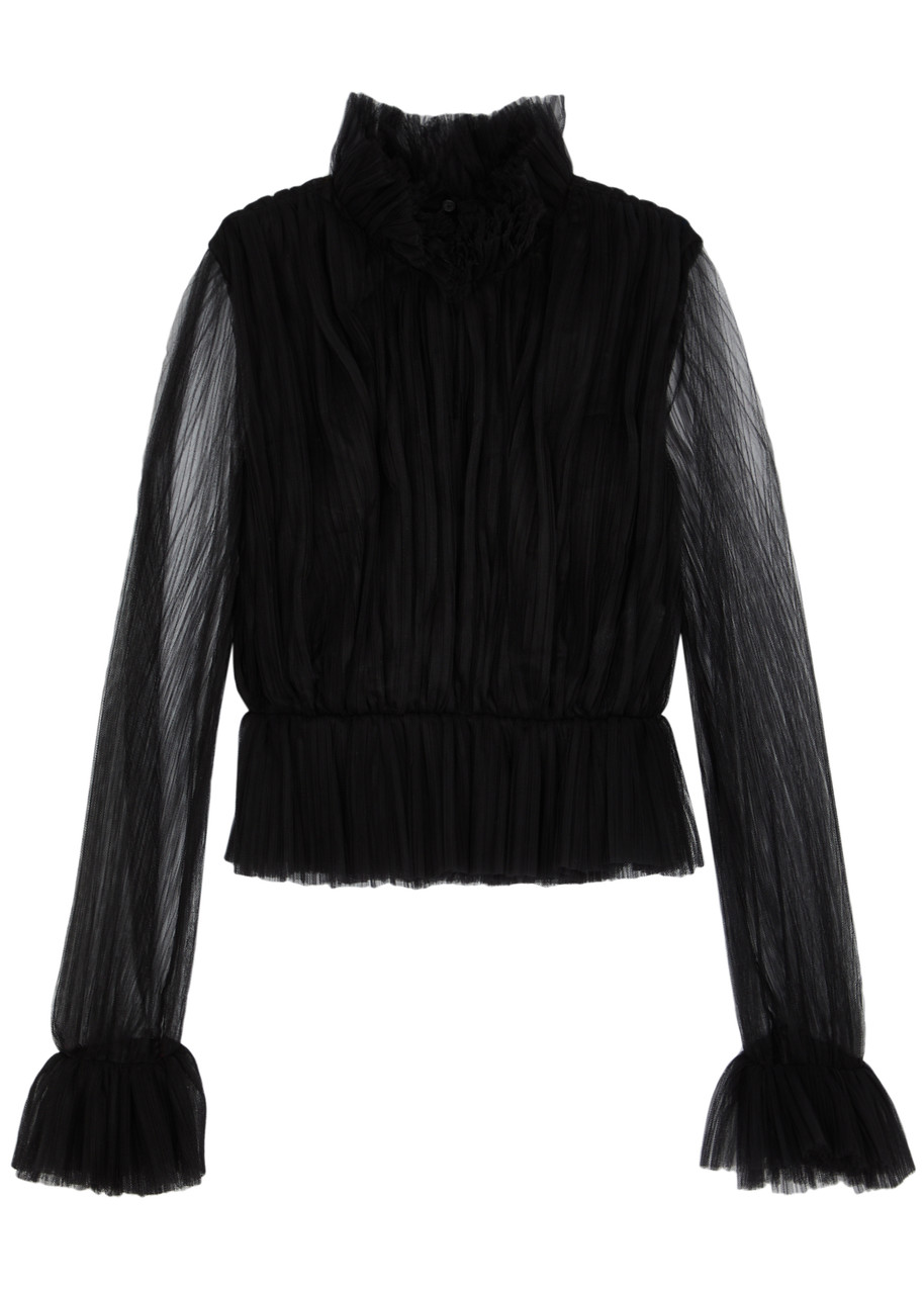 Khaite Ula Tulle Peplum top - Black