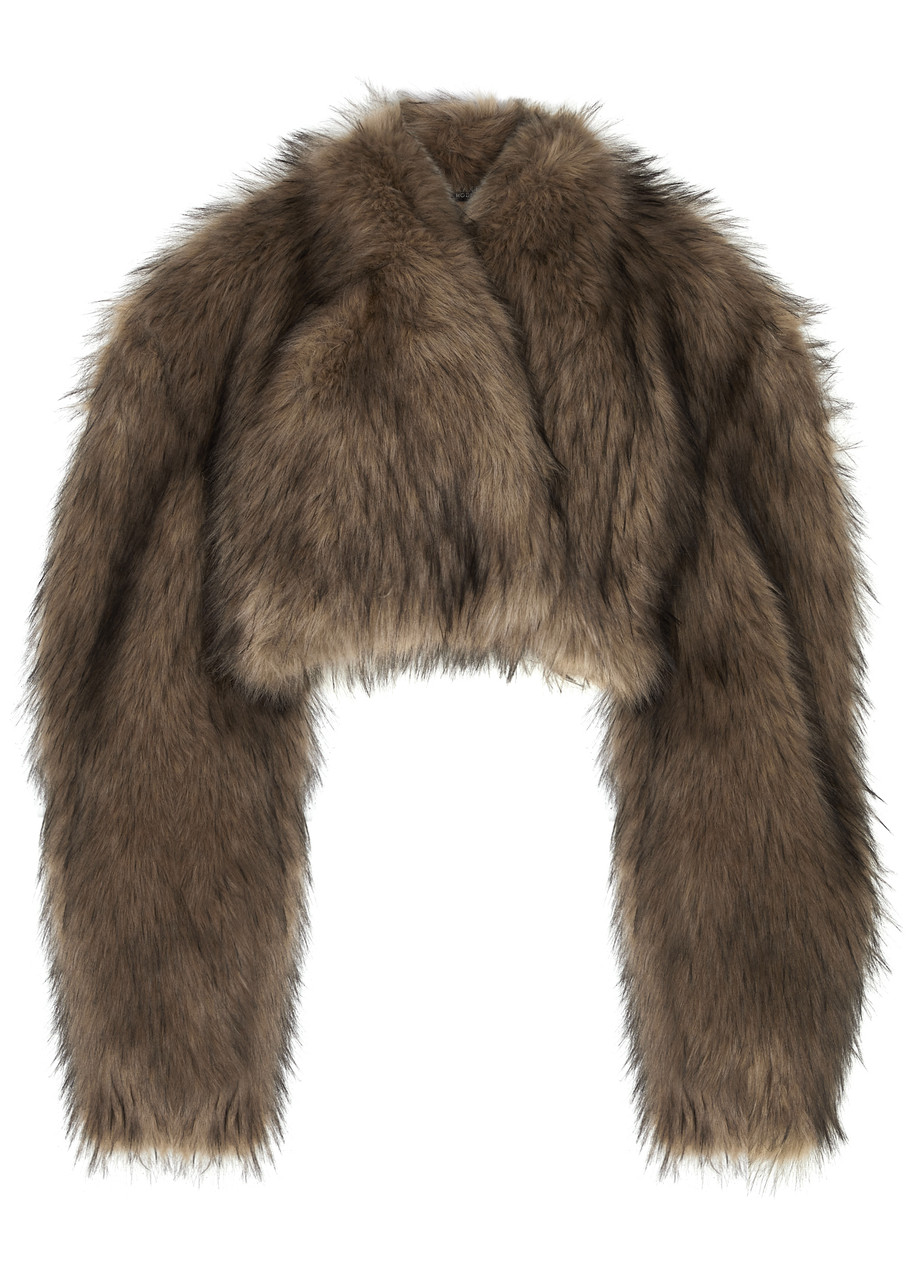A.W.A.K.E Mode Cropped Faux-fur Jacket - Brown - S - S