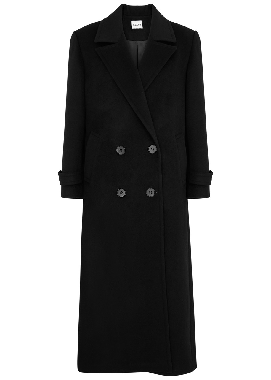 Aexae Double-breasted Wool Coat - Black