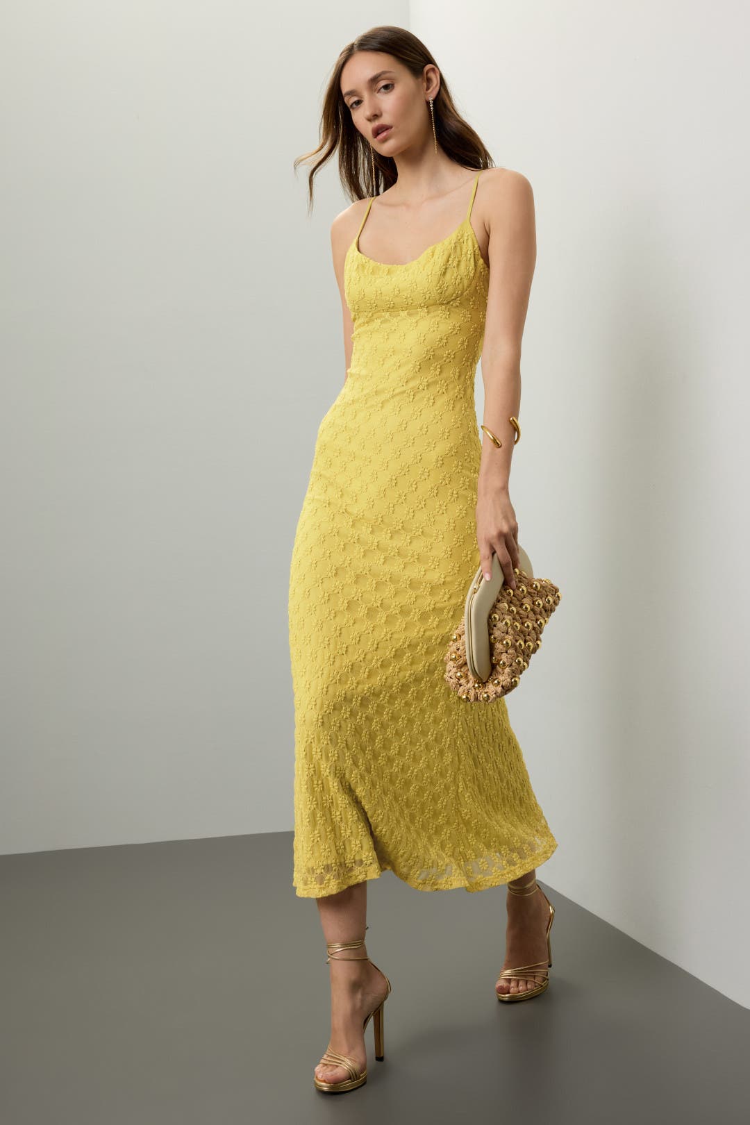 Bardot Adoni Midi Dress Yellow