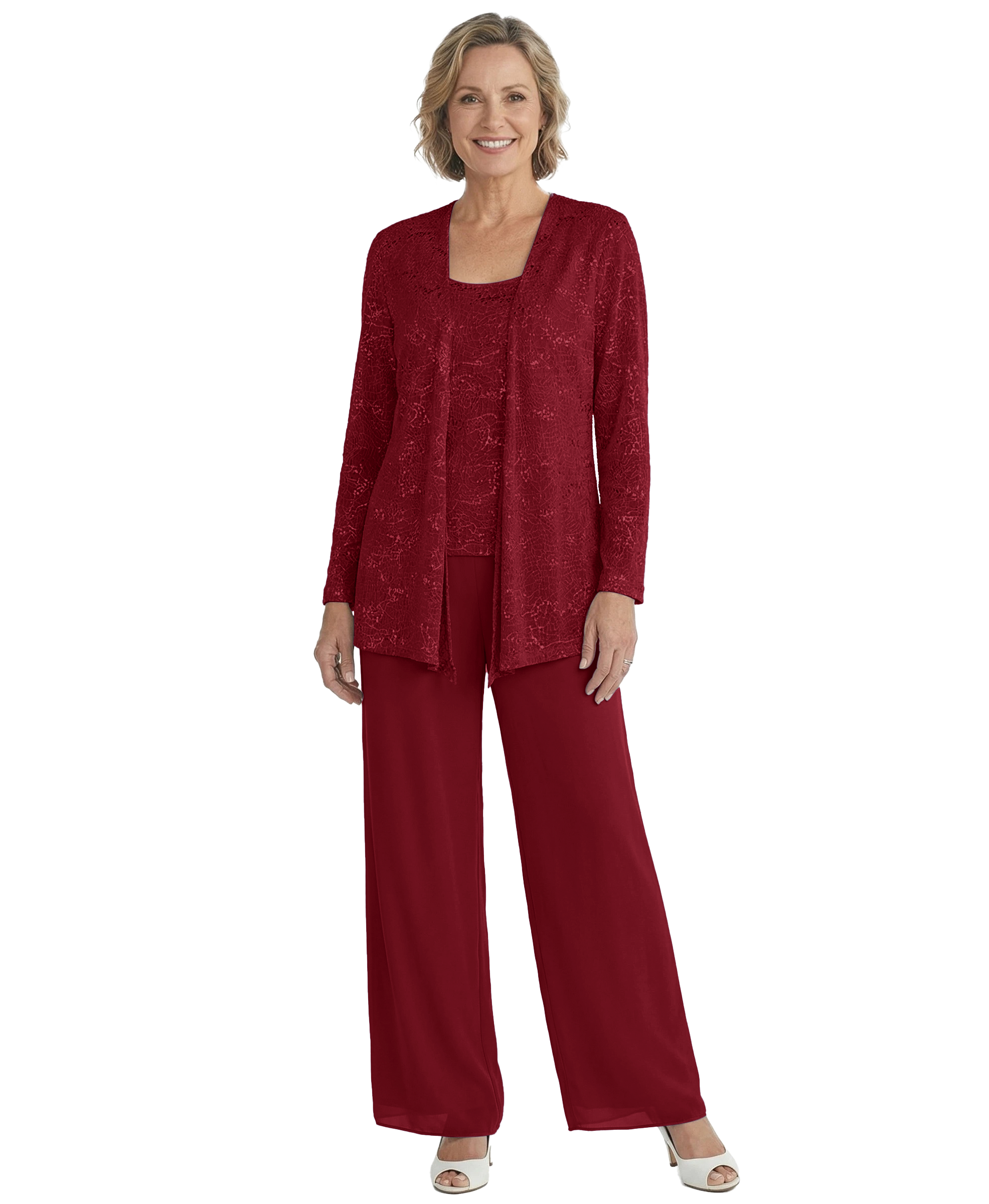 ChicSew Elegant Mother Of The Groom Pant Suits With Sequin Lace Jacket Modern Evening Set