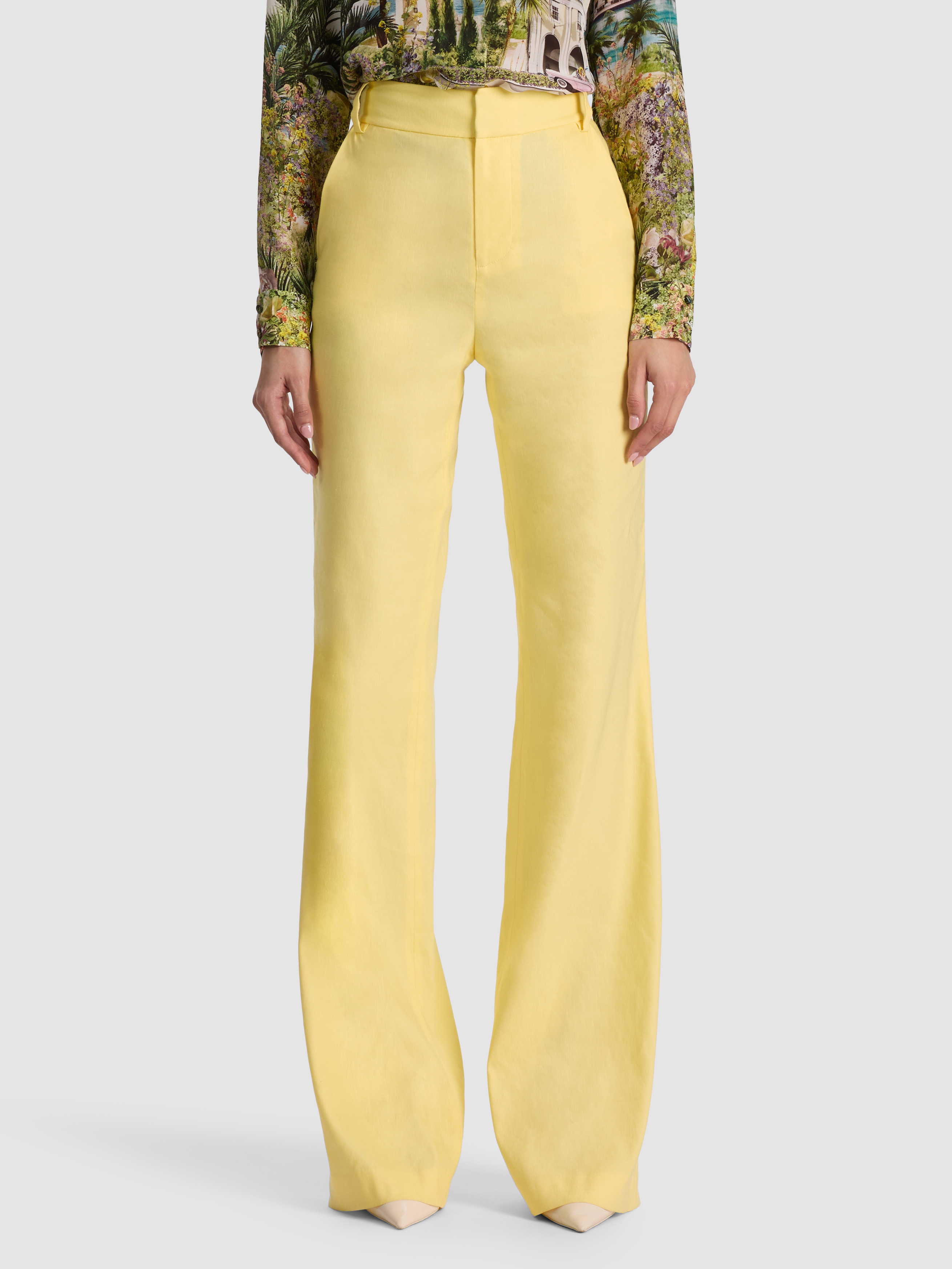 alice + olivia LULA LINEN FLARE PANT