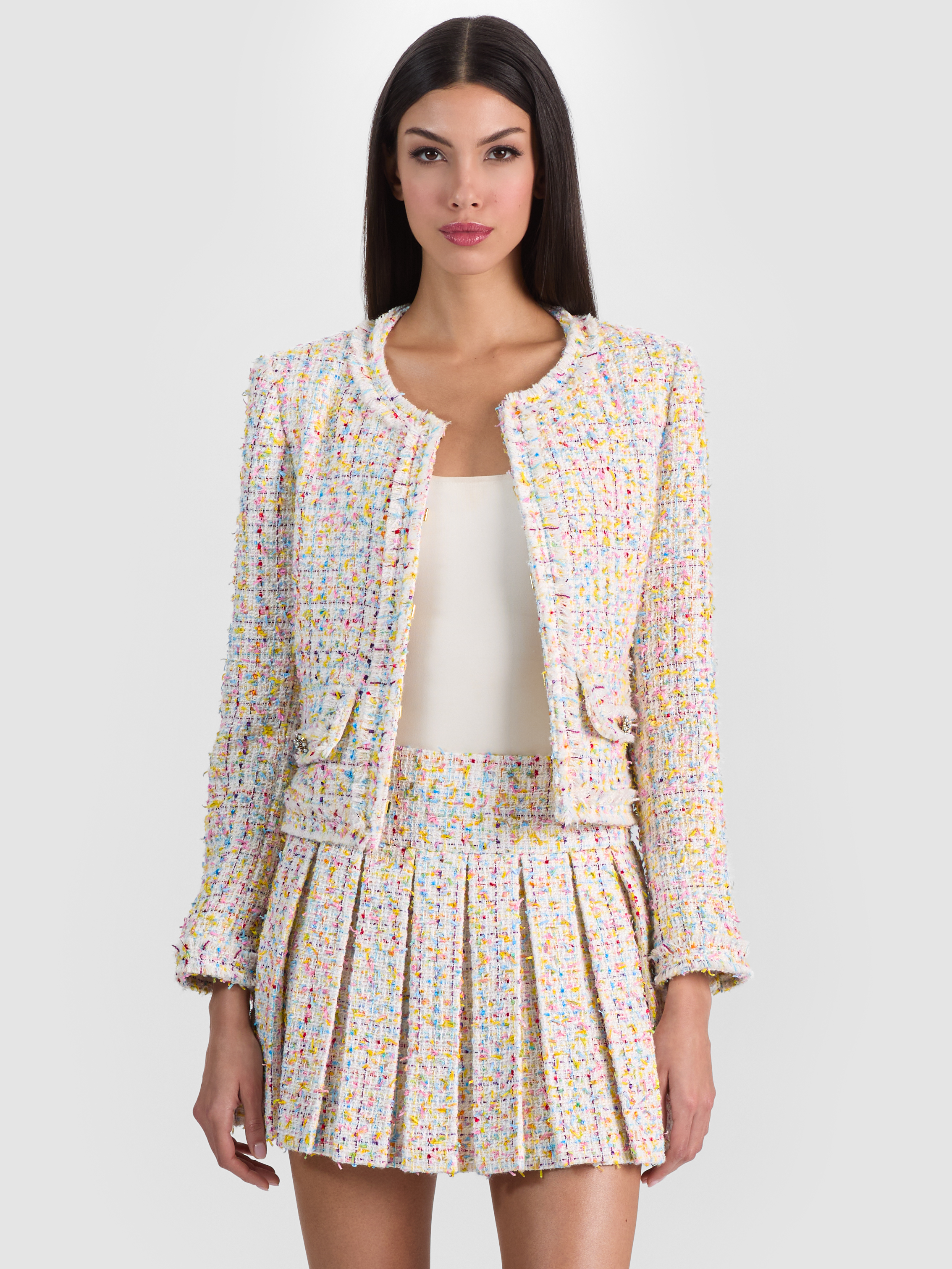alice + olivia LANDON CROPPED JACKET