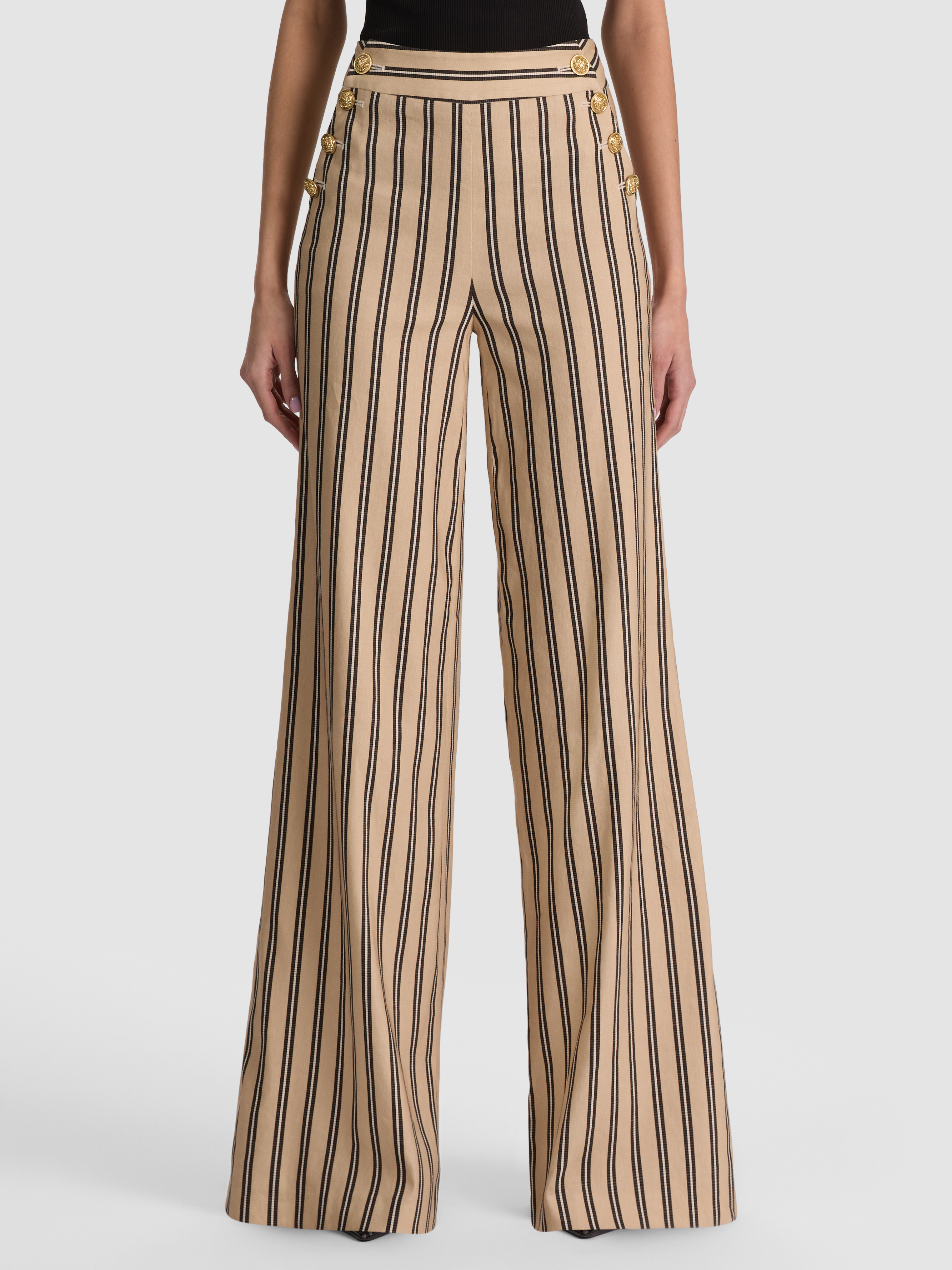 alice + olivia NARIN STRIPED LINEN PANT