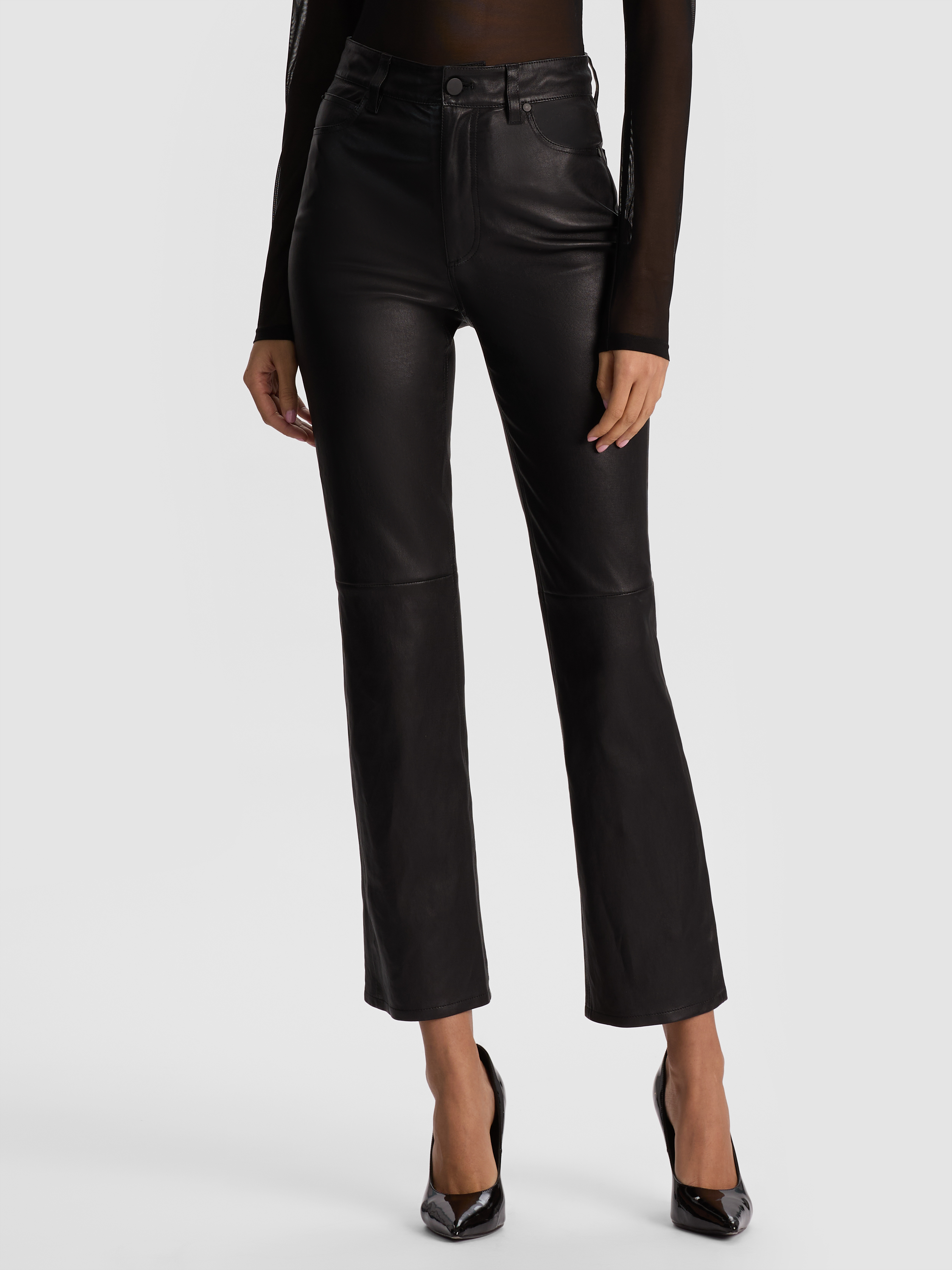 alice + olivia CASEY LEATHER ANKLE PANT