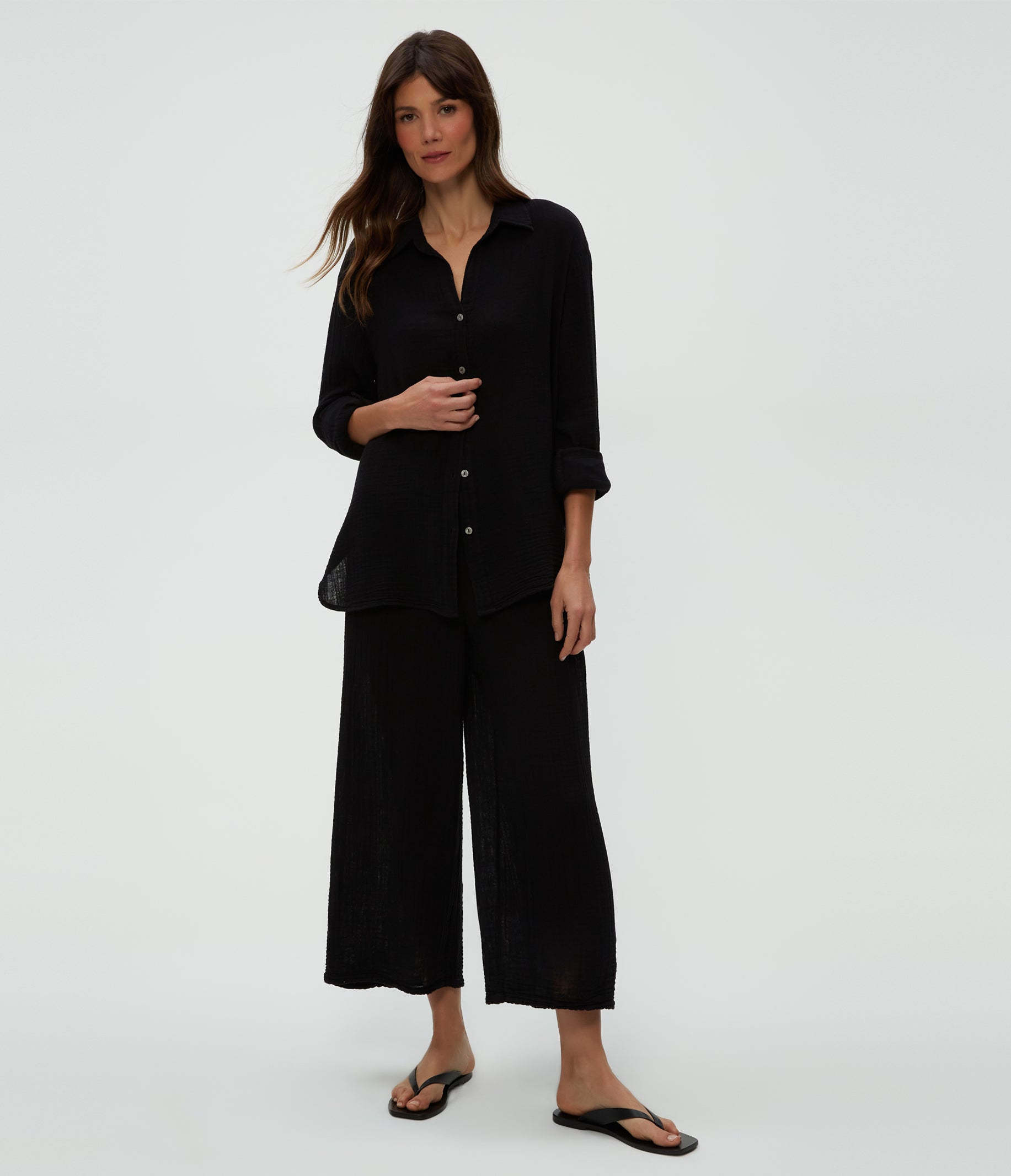 Petite Medina Cropped Gauze Pant