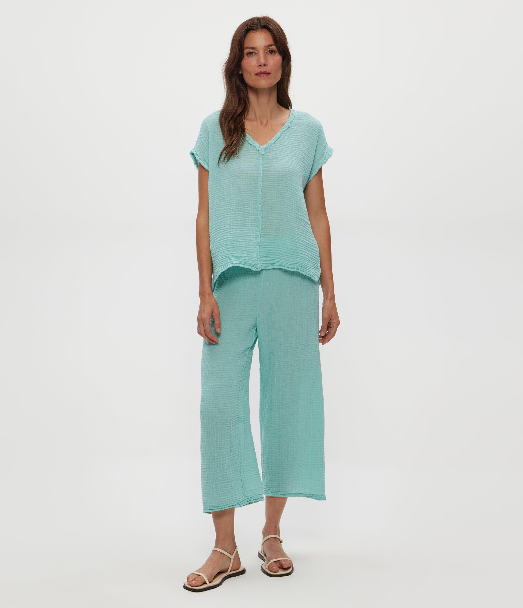 Medina Cropped Gauze Pant