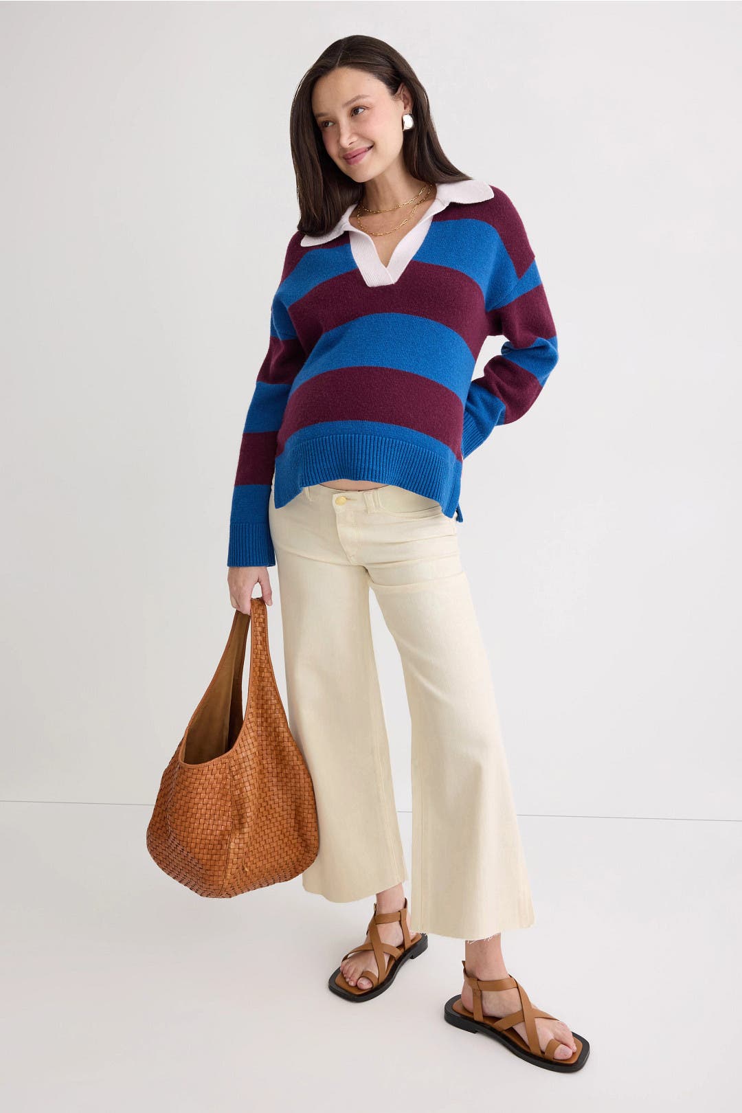 Dl Hepburn Wide Leg Maternity Jeans White