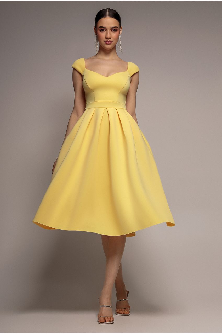 Goddiva Scuba Foam Skater Midi Dress