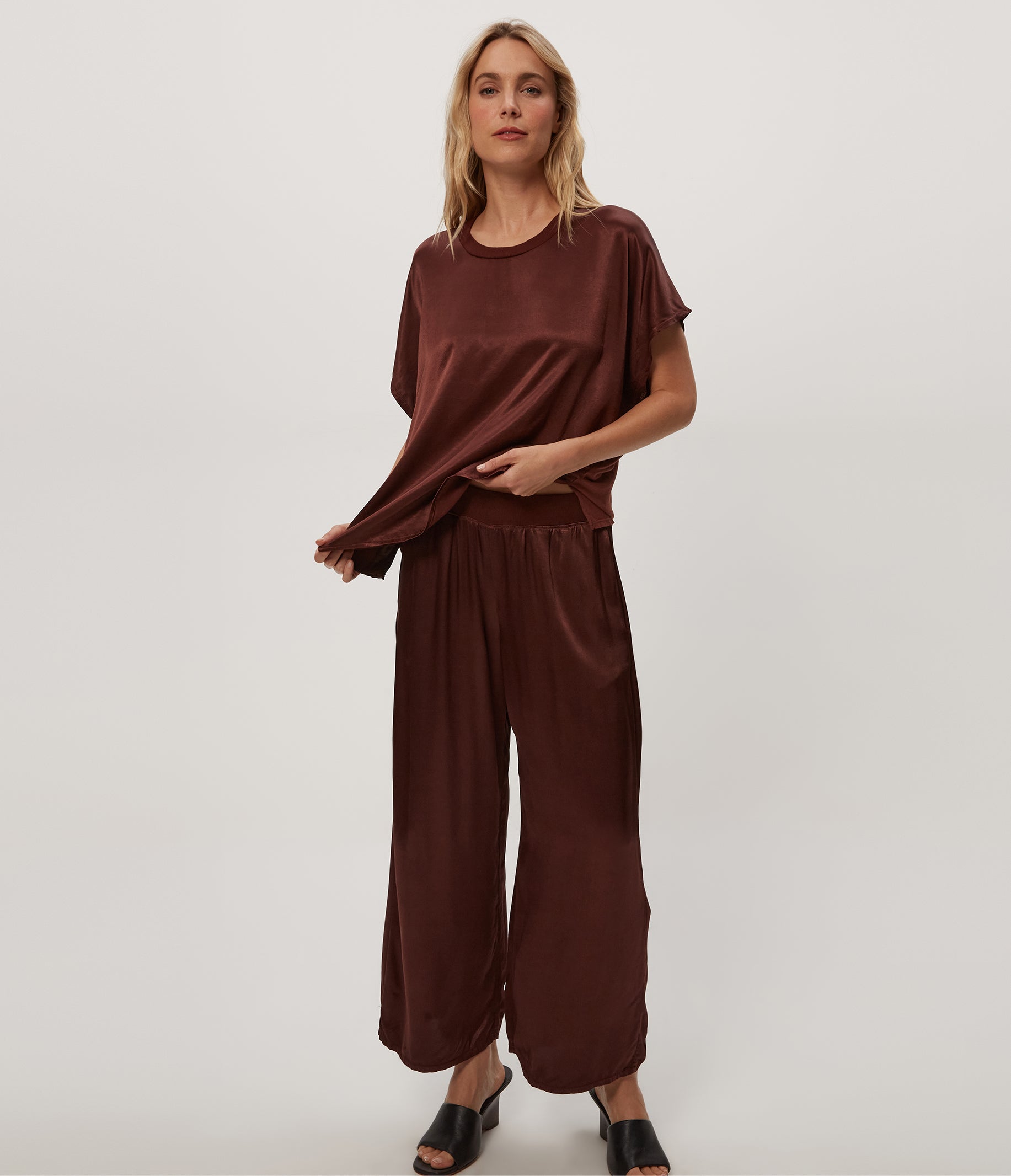 Sacha Satin Cropped Pant