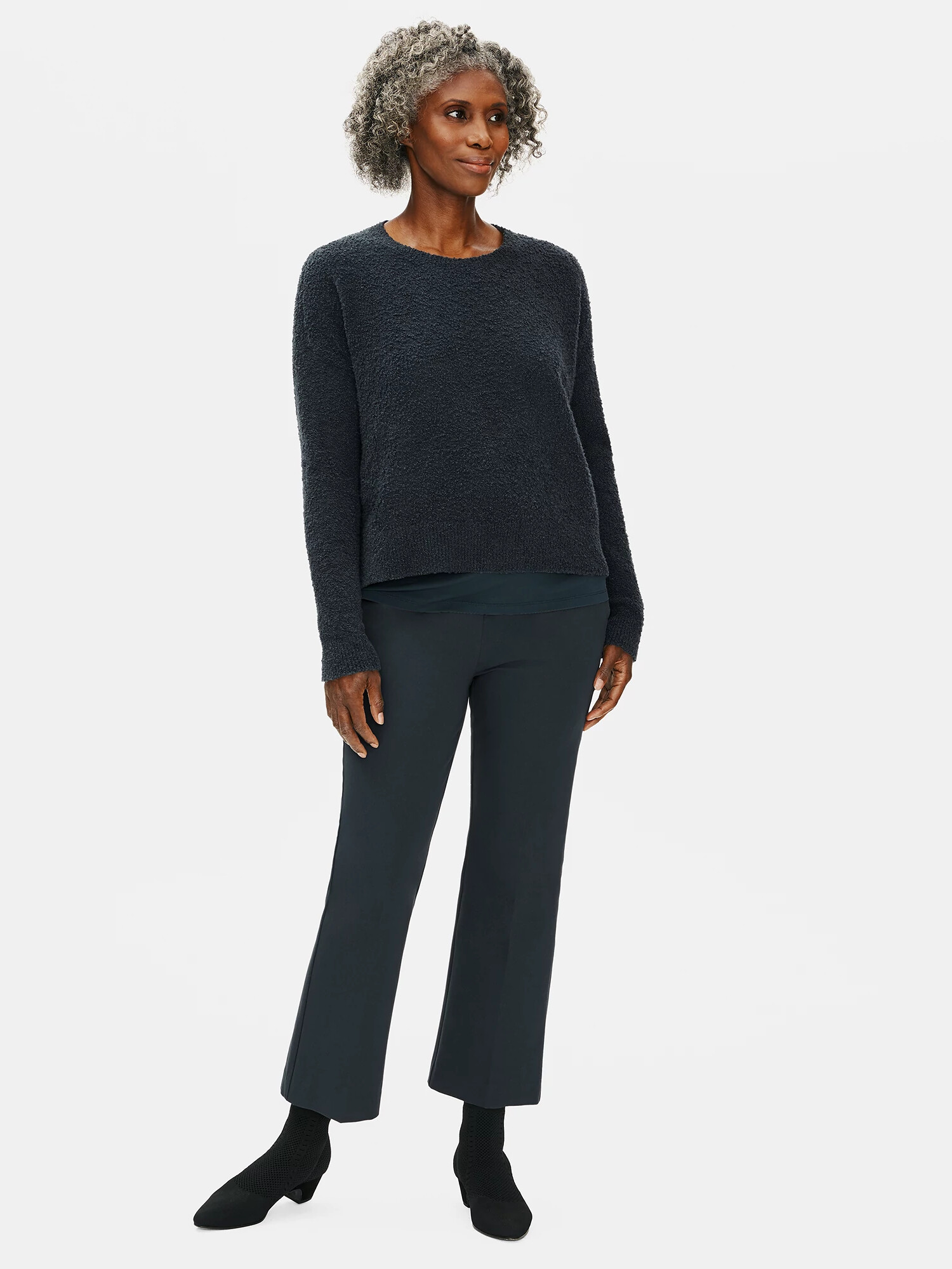 Organic Cotton Twill Flare Cropped Pant