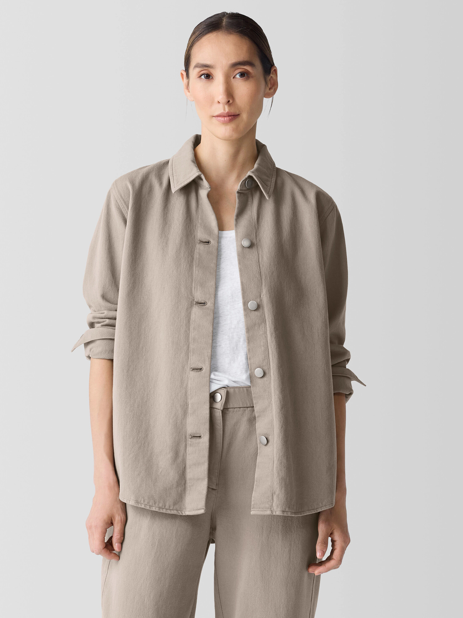Garment-Dyed Utility Organic Cotton Shirt Jacket