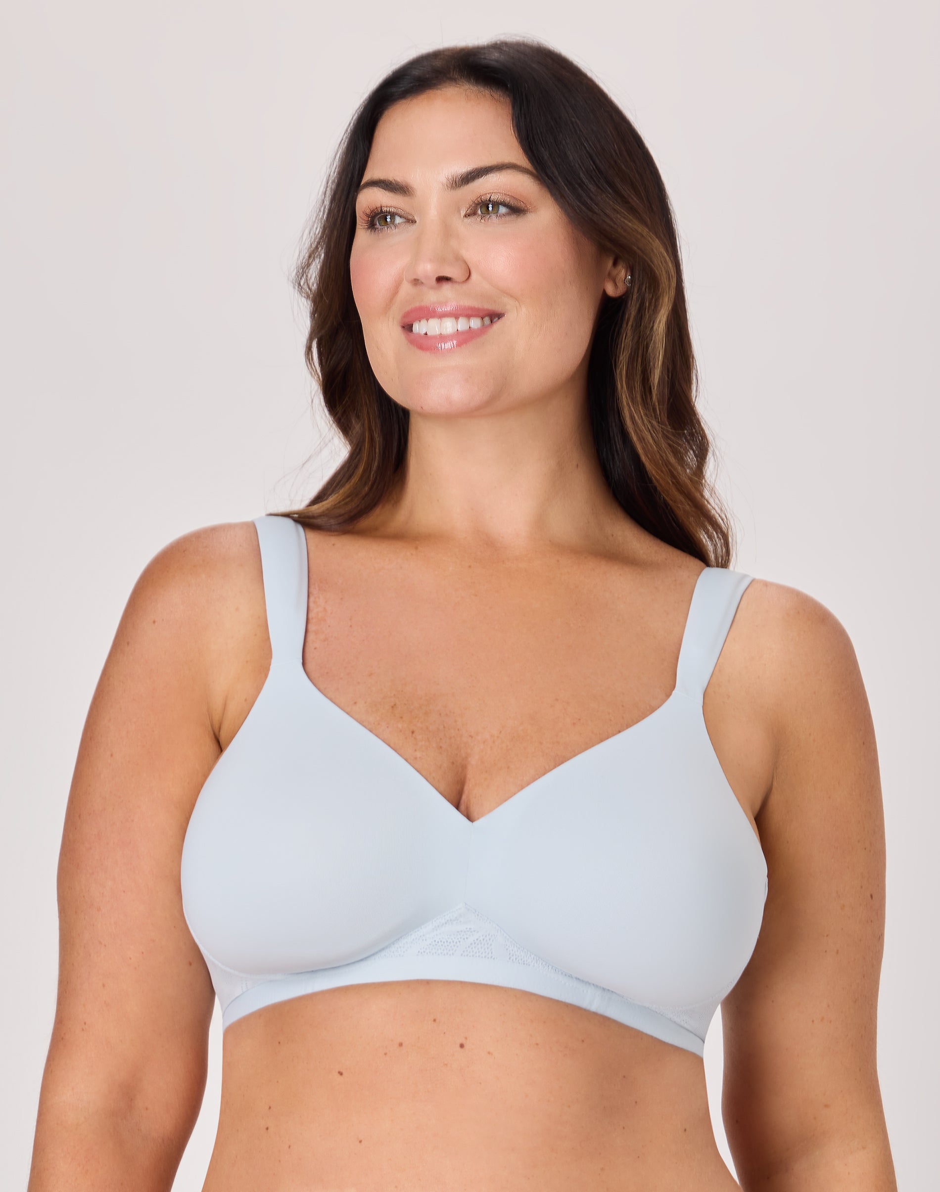 Bali Women's Coolest Smoothing Wireless Bra, Foam Cups Salty Pepper Grey DD
