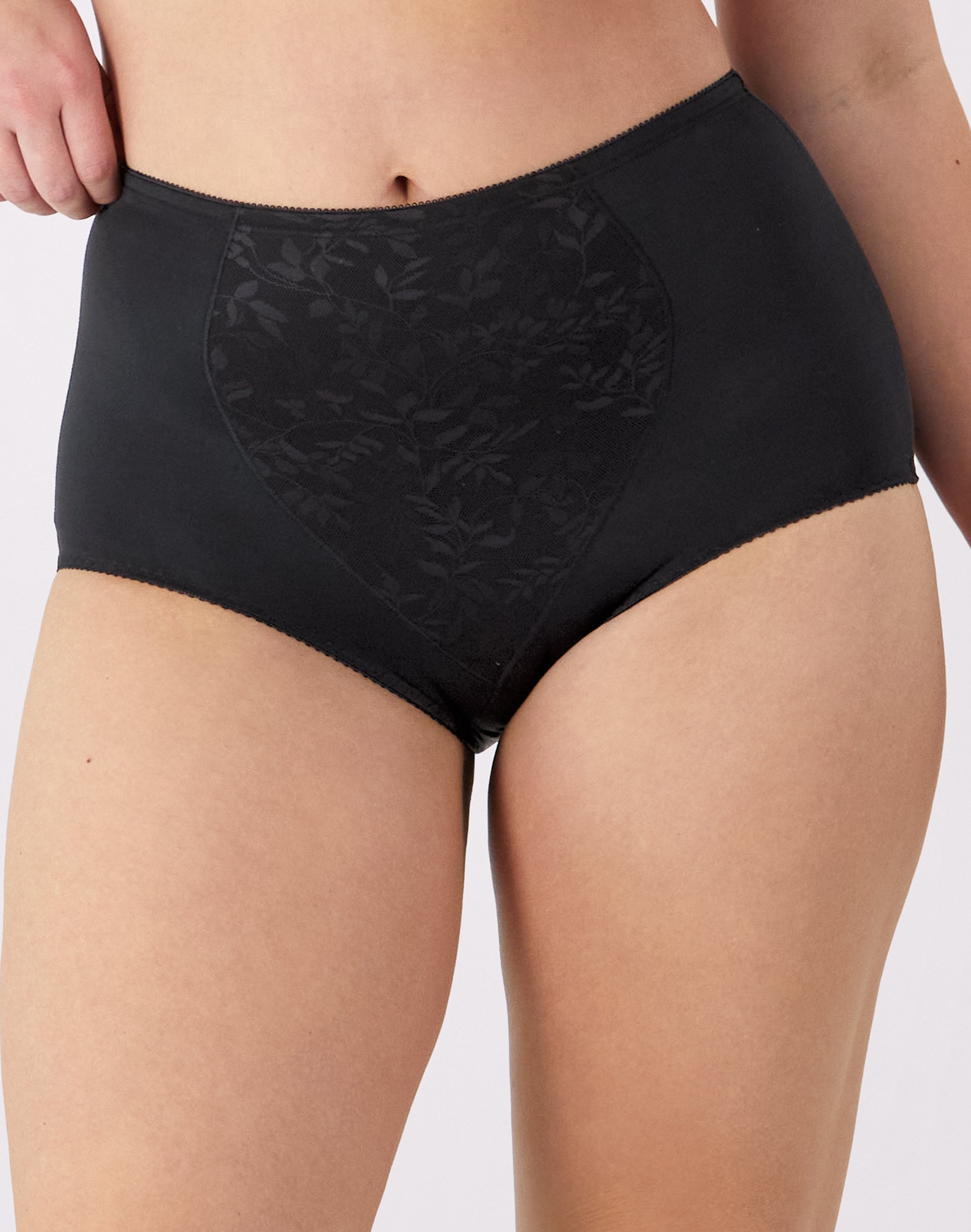 Bali Jacquard Shaping Brief, -Pack Black L Women's