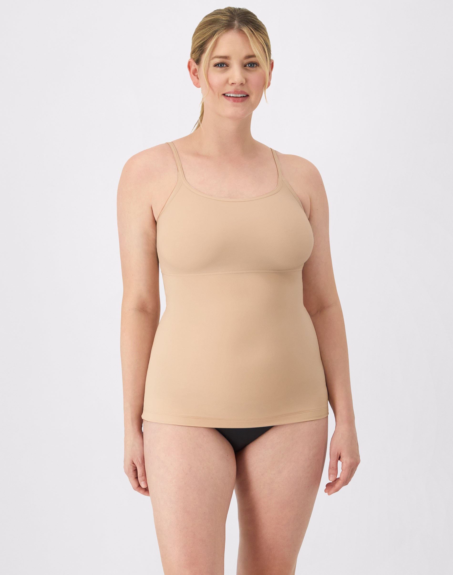 Maidenform Tummy Control Shapewear Cami Tank Top, Long Length Latte Lift S Women's