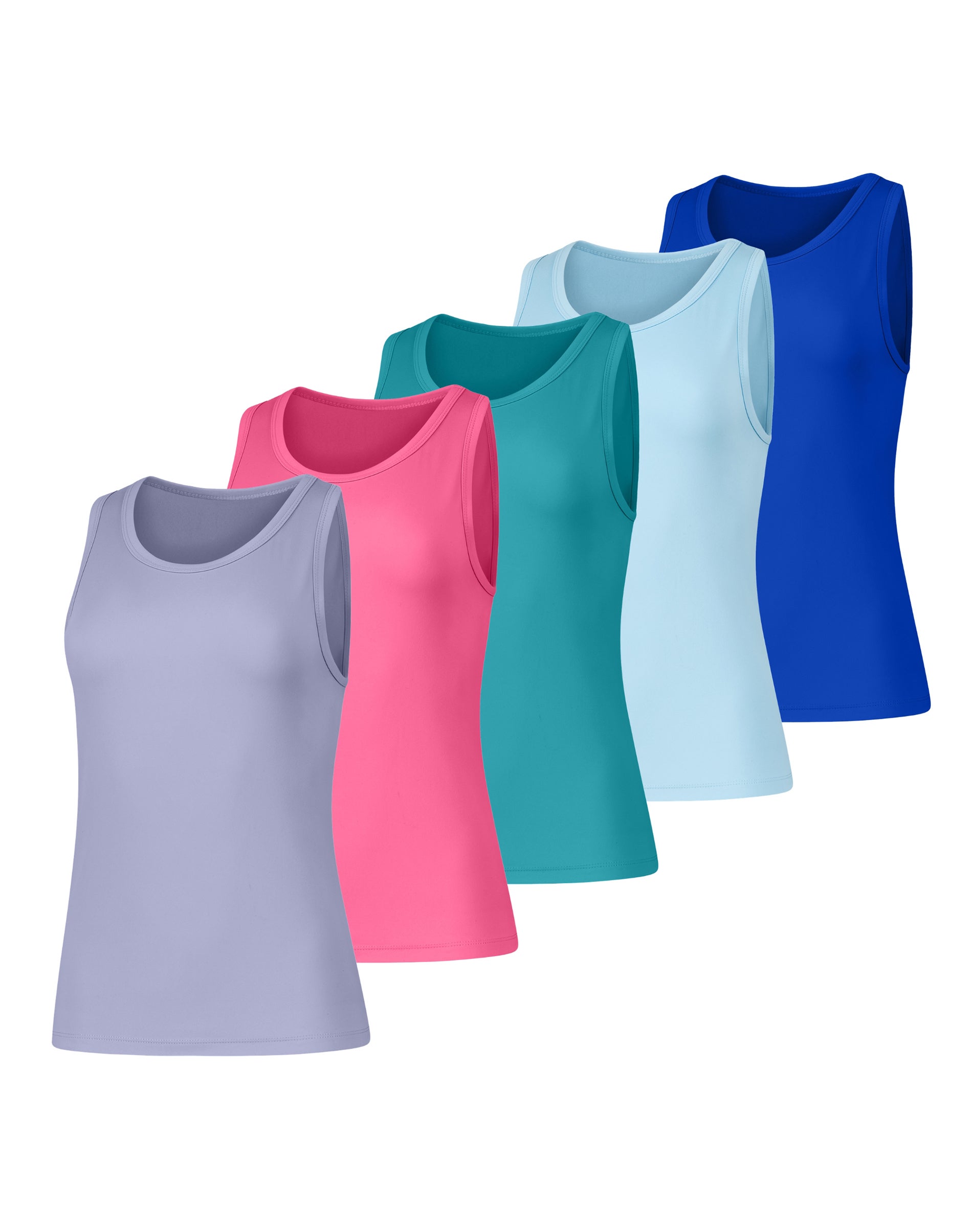 Hanes Cool DRI Women's Tank Top Pack, -Pack, Moisture Wicking Peri BlueFlair PinkTeal IvyLight BlueDeep Royal