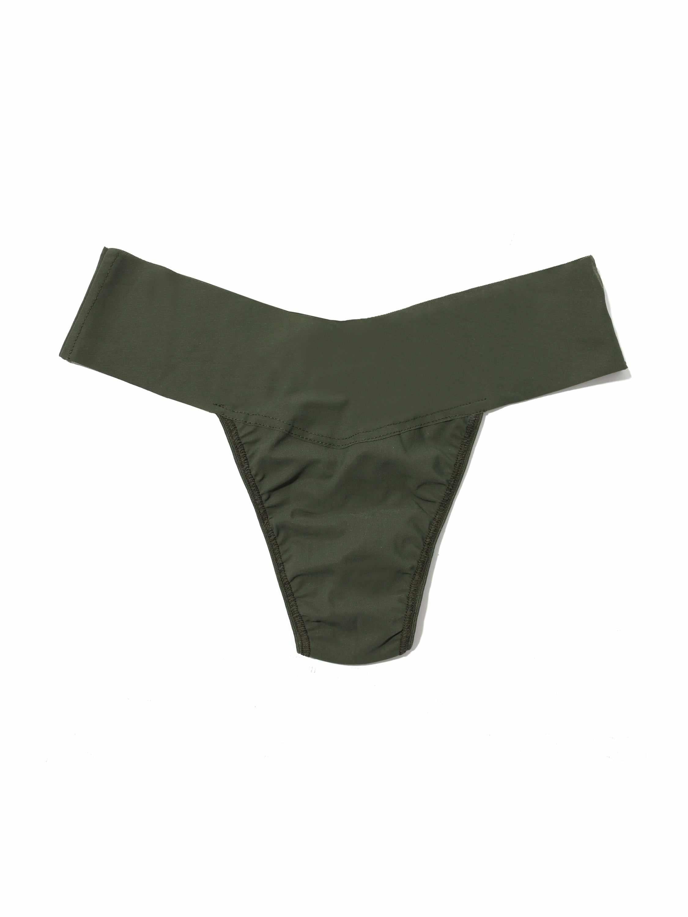 Hanky Panky Women's Breathesoft Natural Rise Thong - Pine Tree Green