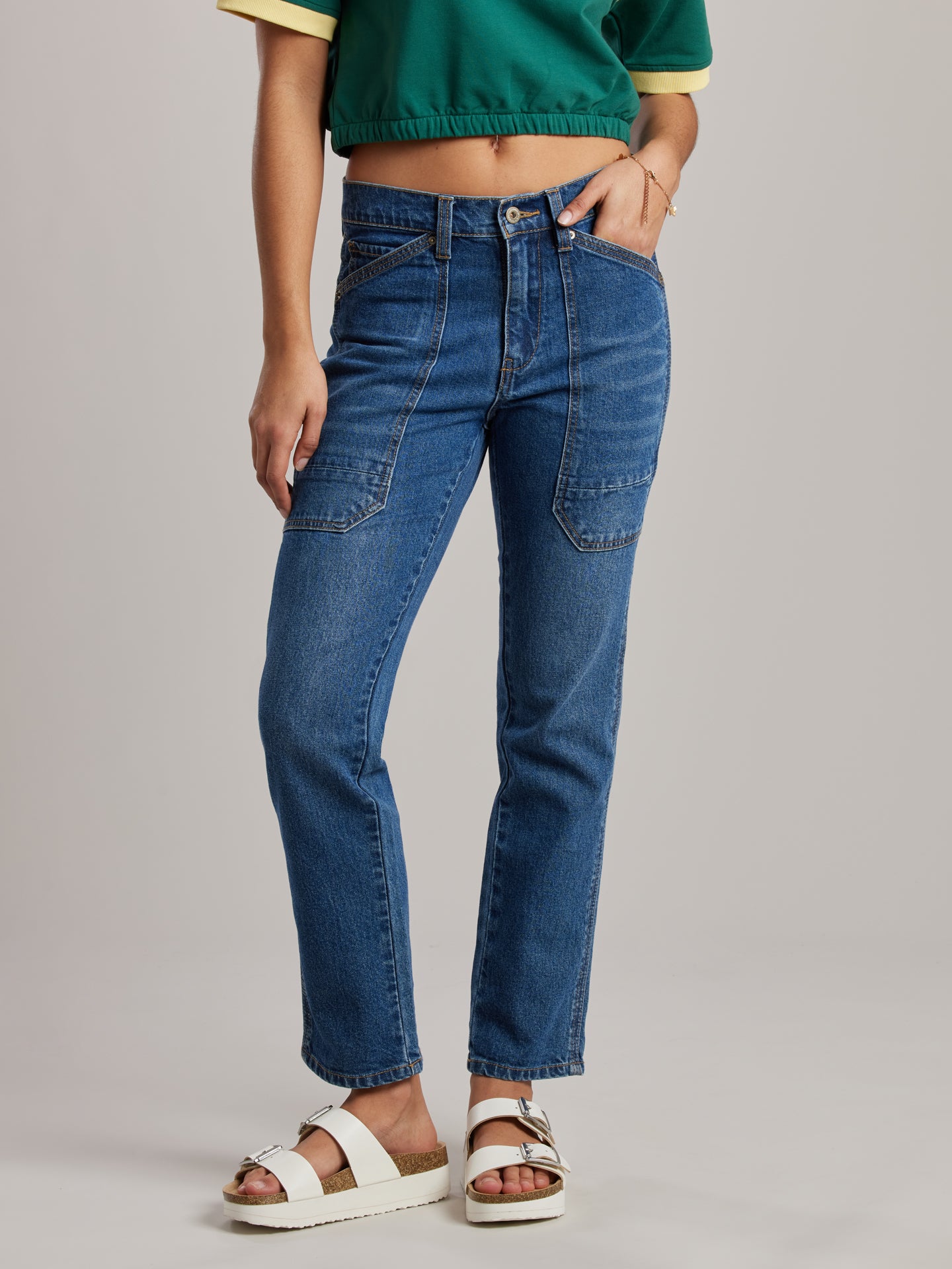 Hollyn Slim Straight Jeans for Women by UNIONBAY, Santa Fe Blue