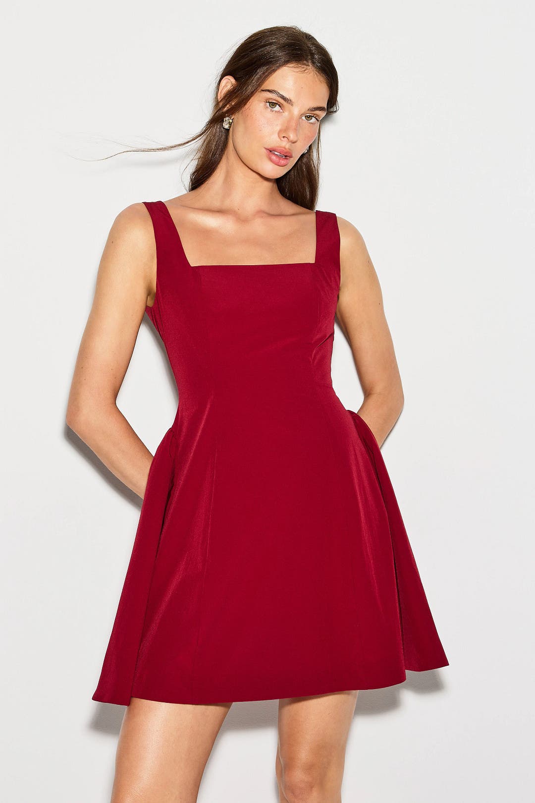 Jewel x Badgley Mischka Fit and Flare Mini Dress Red
