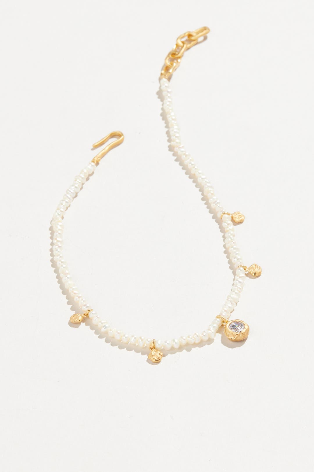 Joanna Laura Constantine Pearl Choker Necklace Cream-gold-pearl