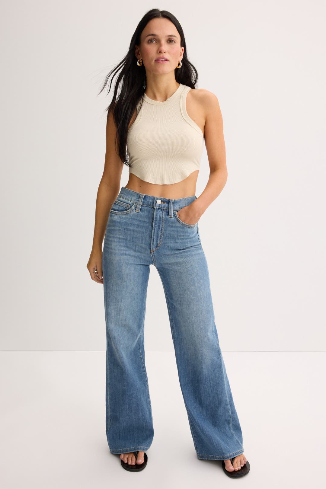 Joe's Jeans Mia Petite High Rise Wide Leg Jeans Blue