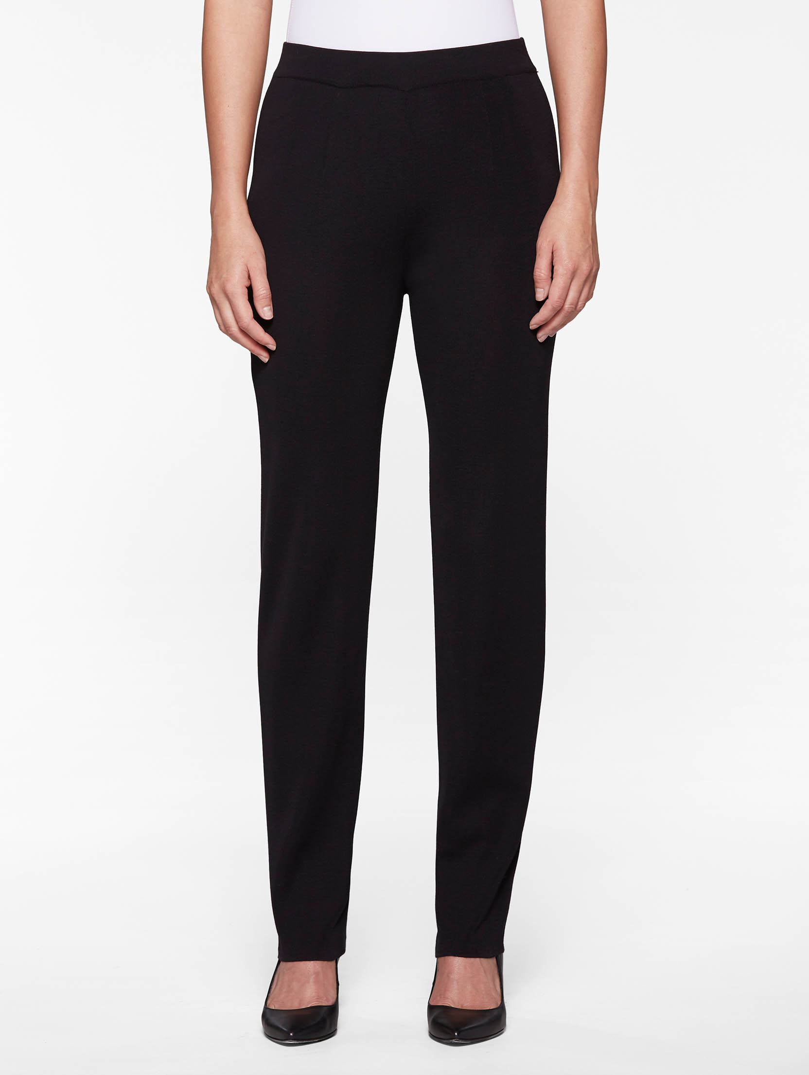 Nancy Straight Leg Mylana Knit Pant, Black