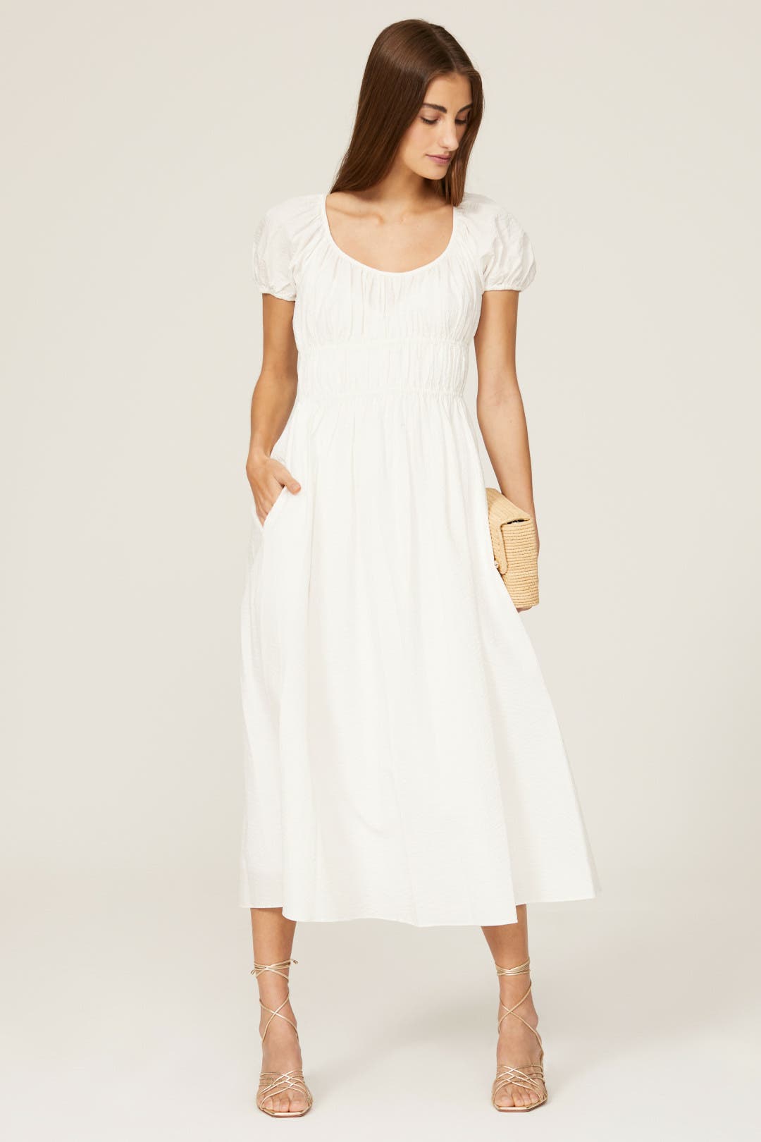 kate spade new york Puff Sleeve Dress White