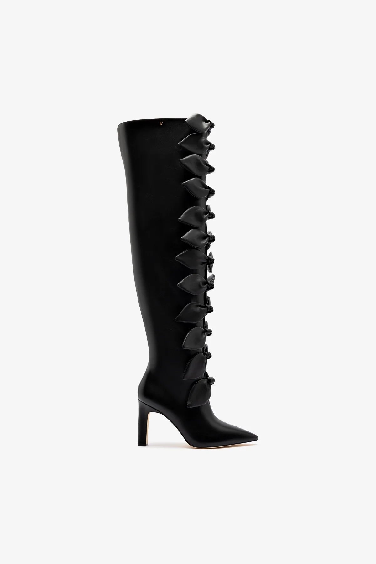 Larroudé for Jonathan Cohen: Tie Boot In Black Leather - Black