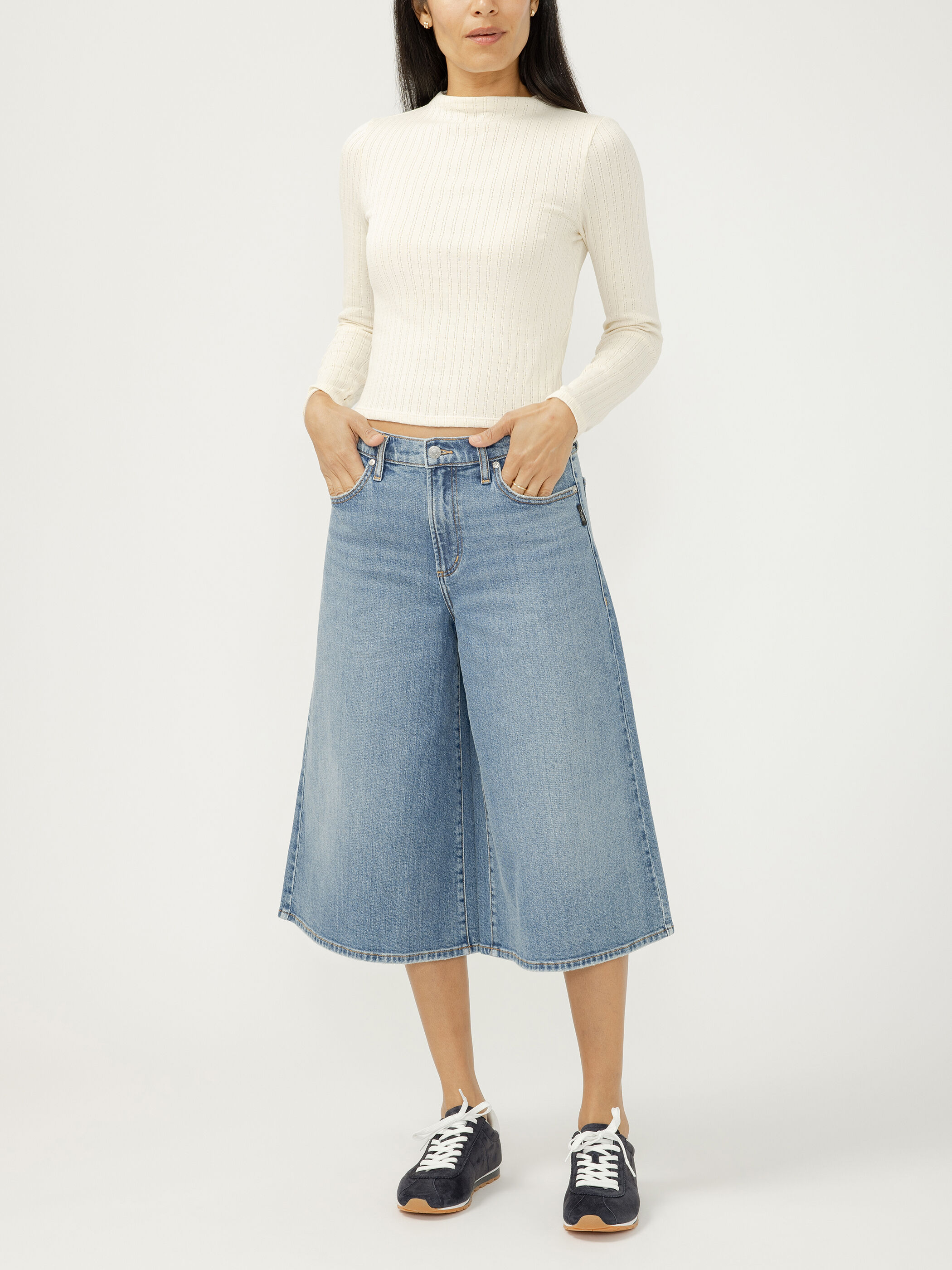 Women's High Rise Culotte Jeans Newport Size by Silver Jeans