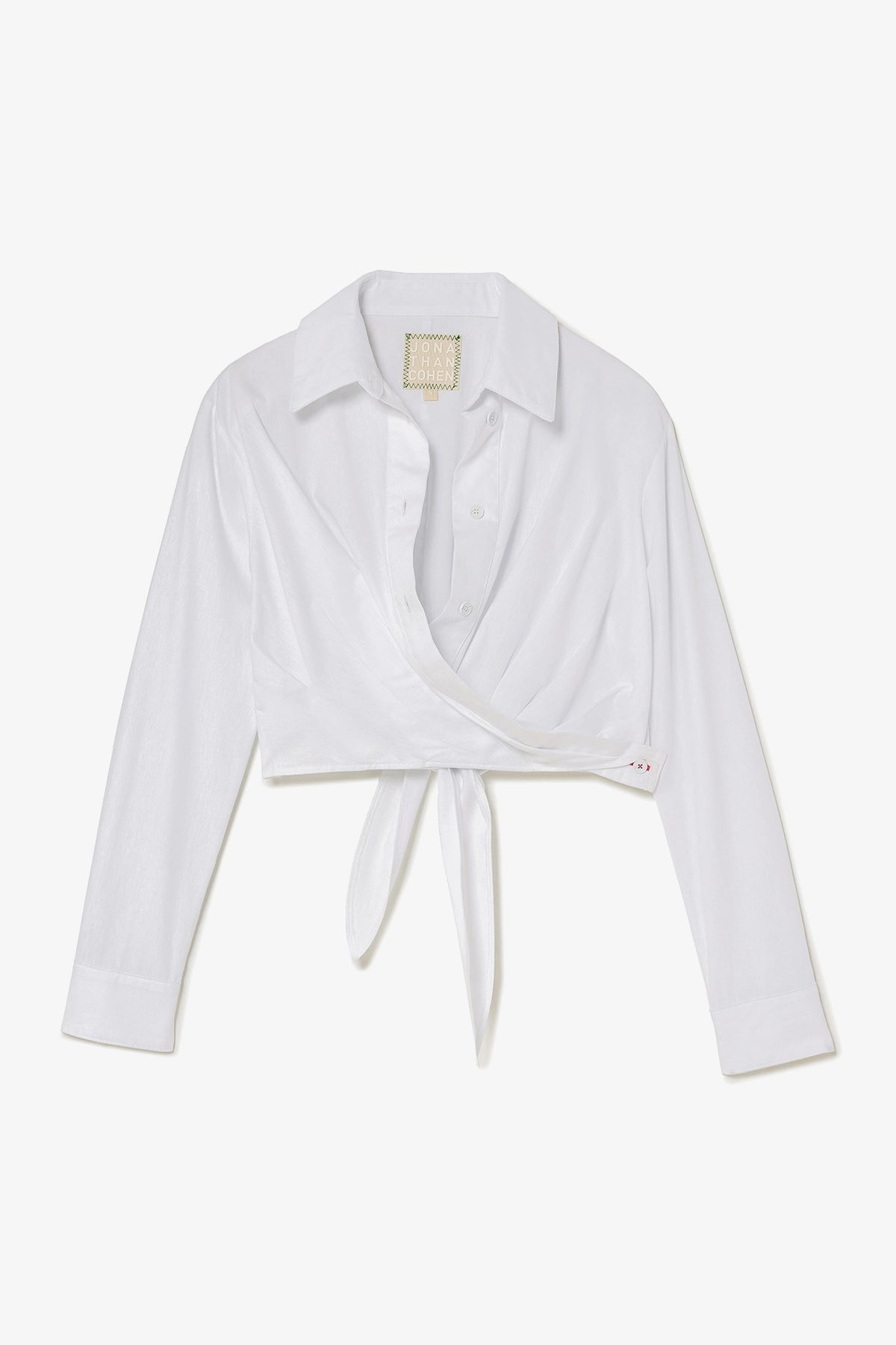 Rose Wrap Top In White Cotton - S White