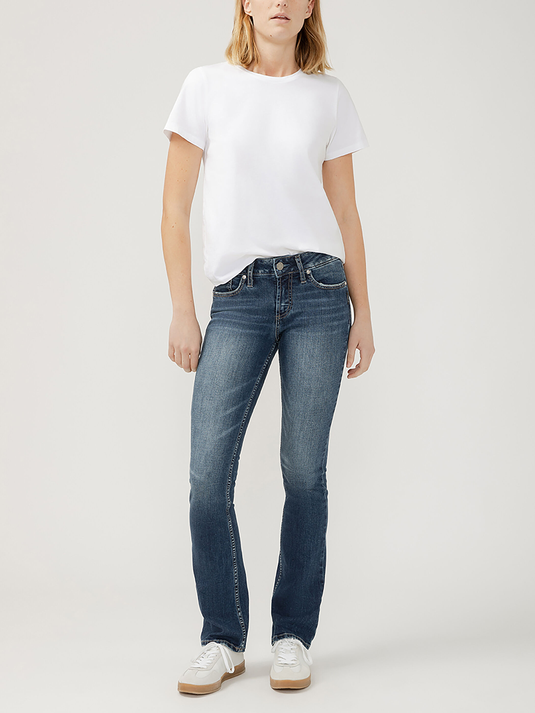 Women's Suki Mid Rise Slim Bootcut Jeans Indigo Size by Silver Jeans