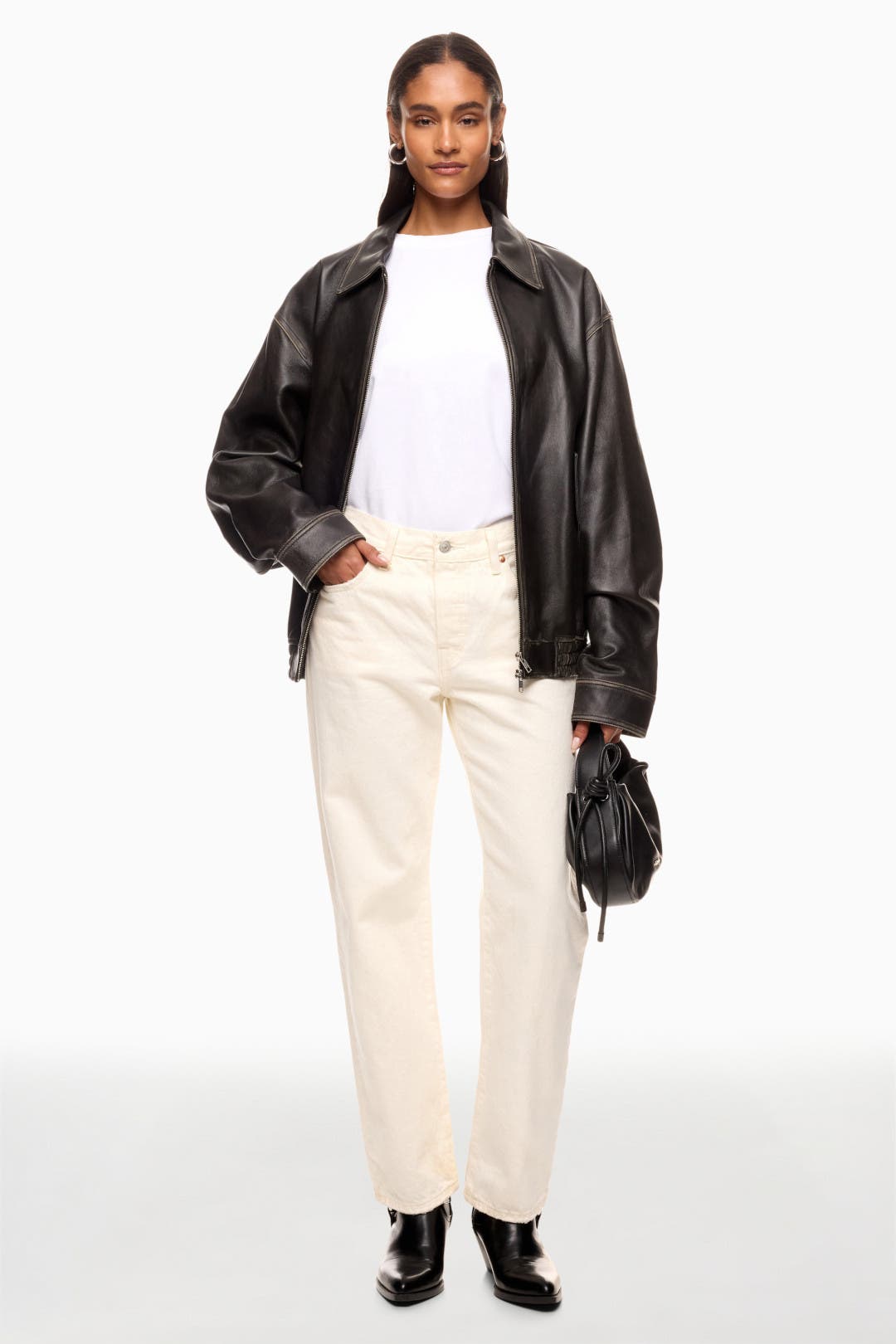Levi's Ecru Straight Leg Jeans White