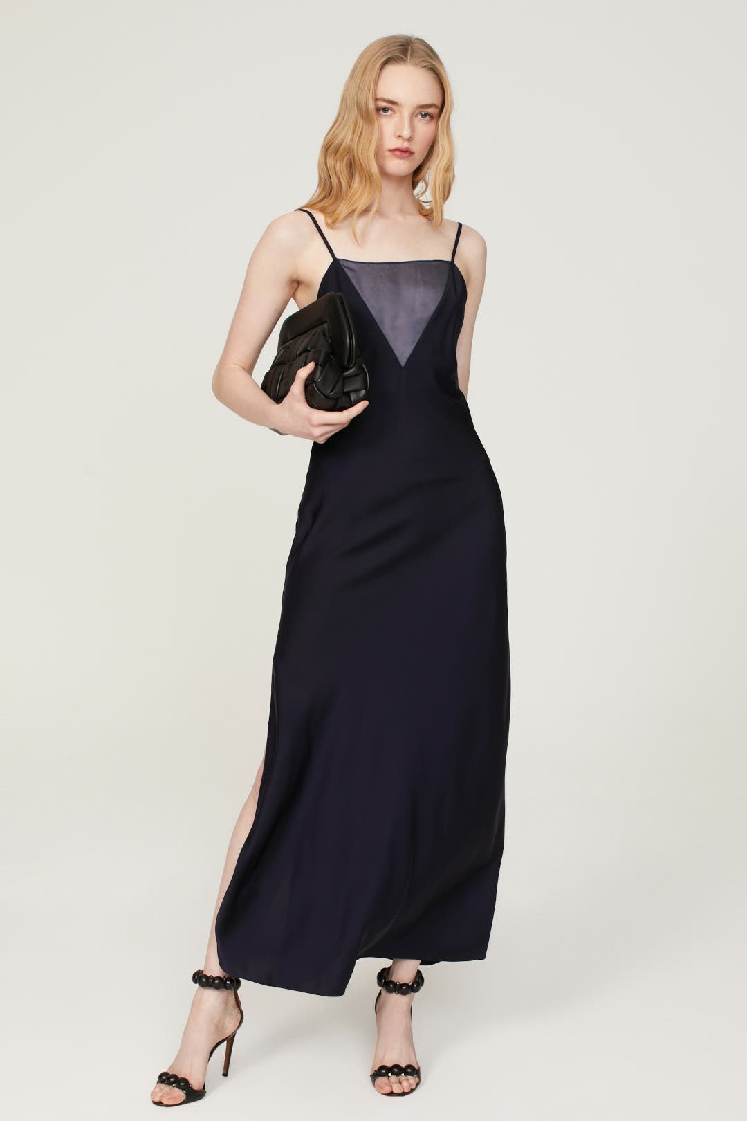 Marina Moscone x RTR Plunge Slip Dress Blue