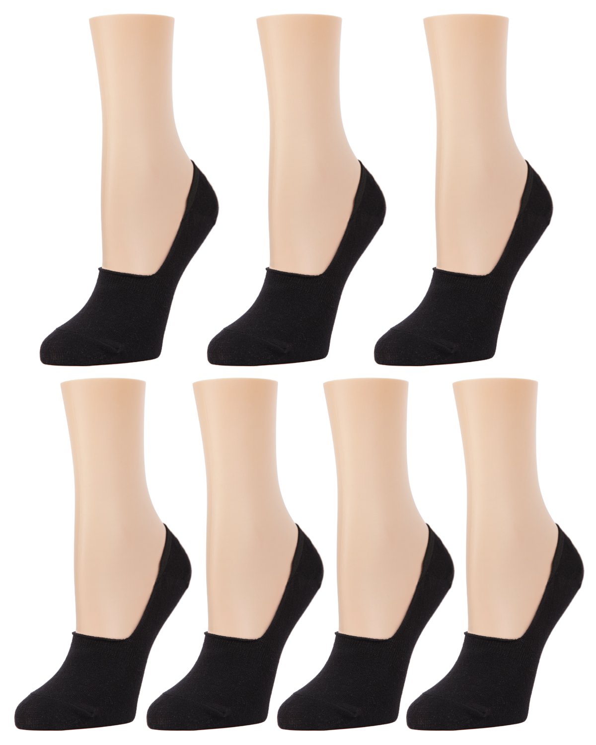 High-Cut Cotton Blend Sneaker Liner Pack - One Size Black