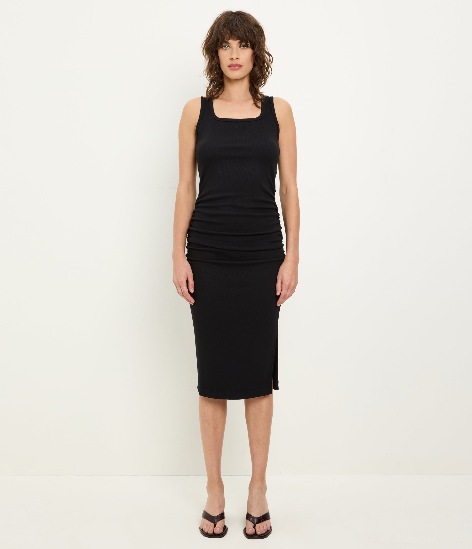Petite Square Neck Midi Dress