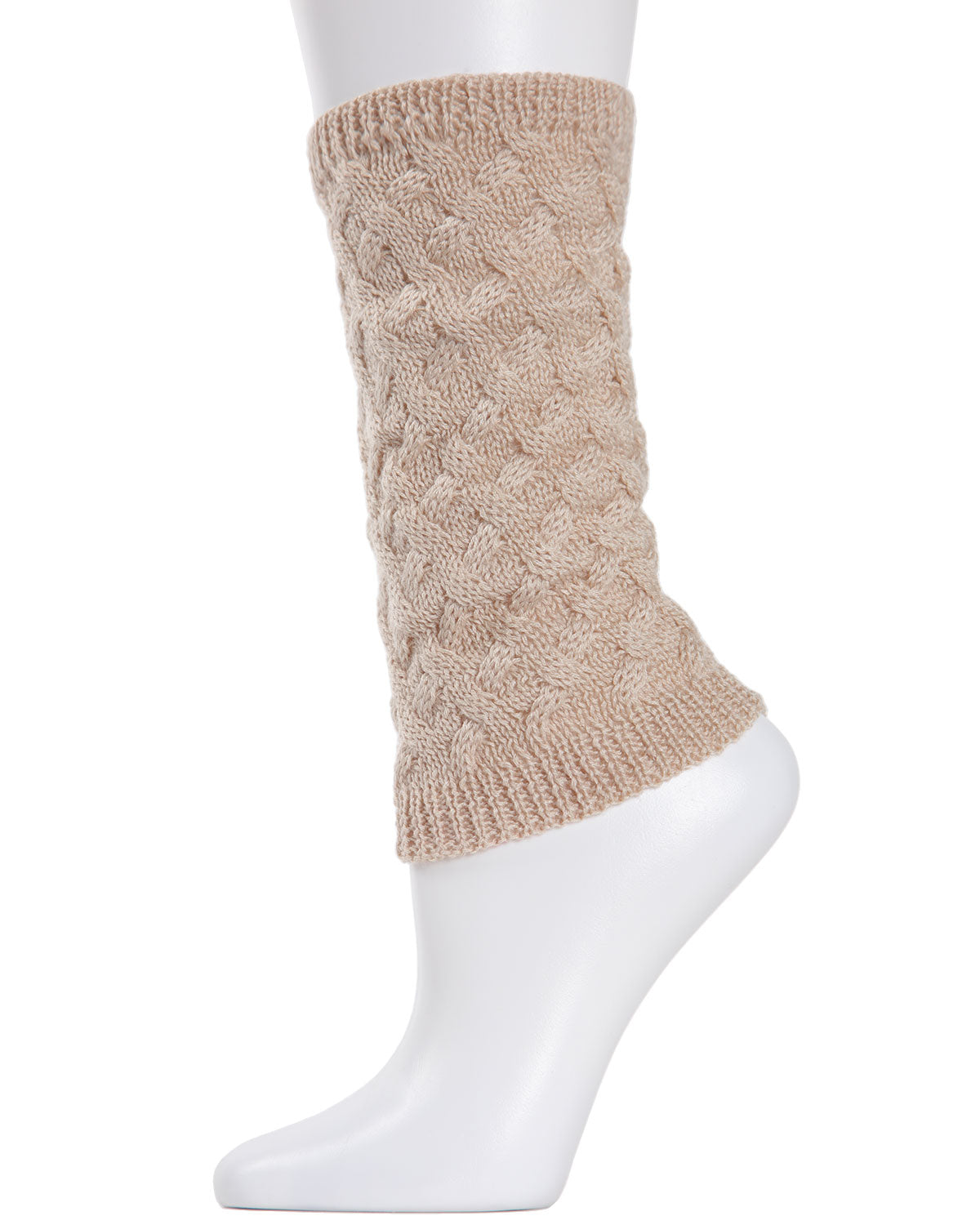 Natori Entwined Lattice Wool-Blend Boot Toppers - One Size Oatmeal